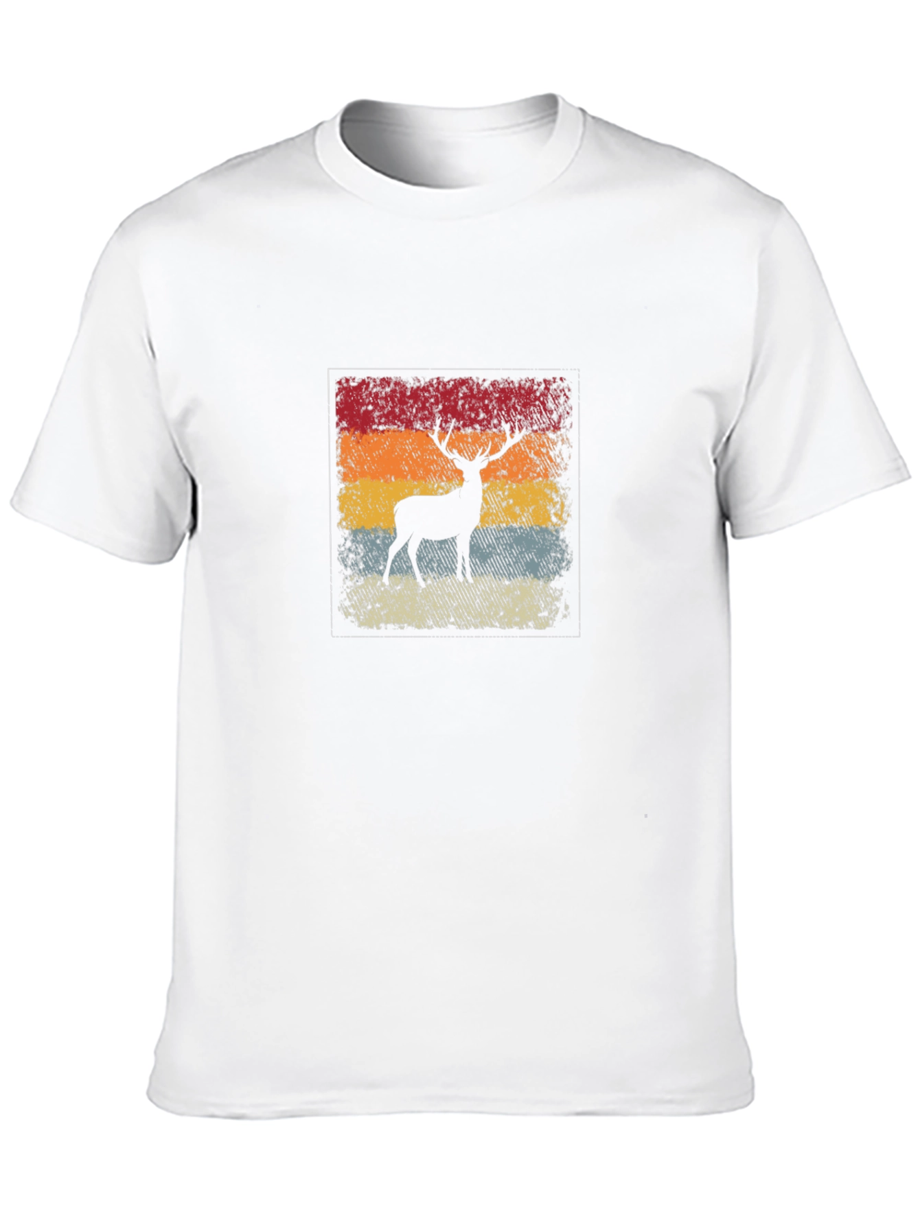 Black Retro Deer Silhouette Graphic Tee view 10