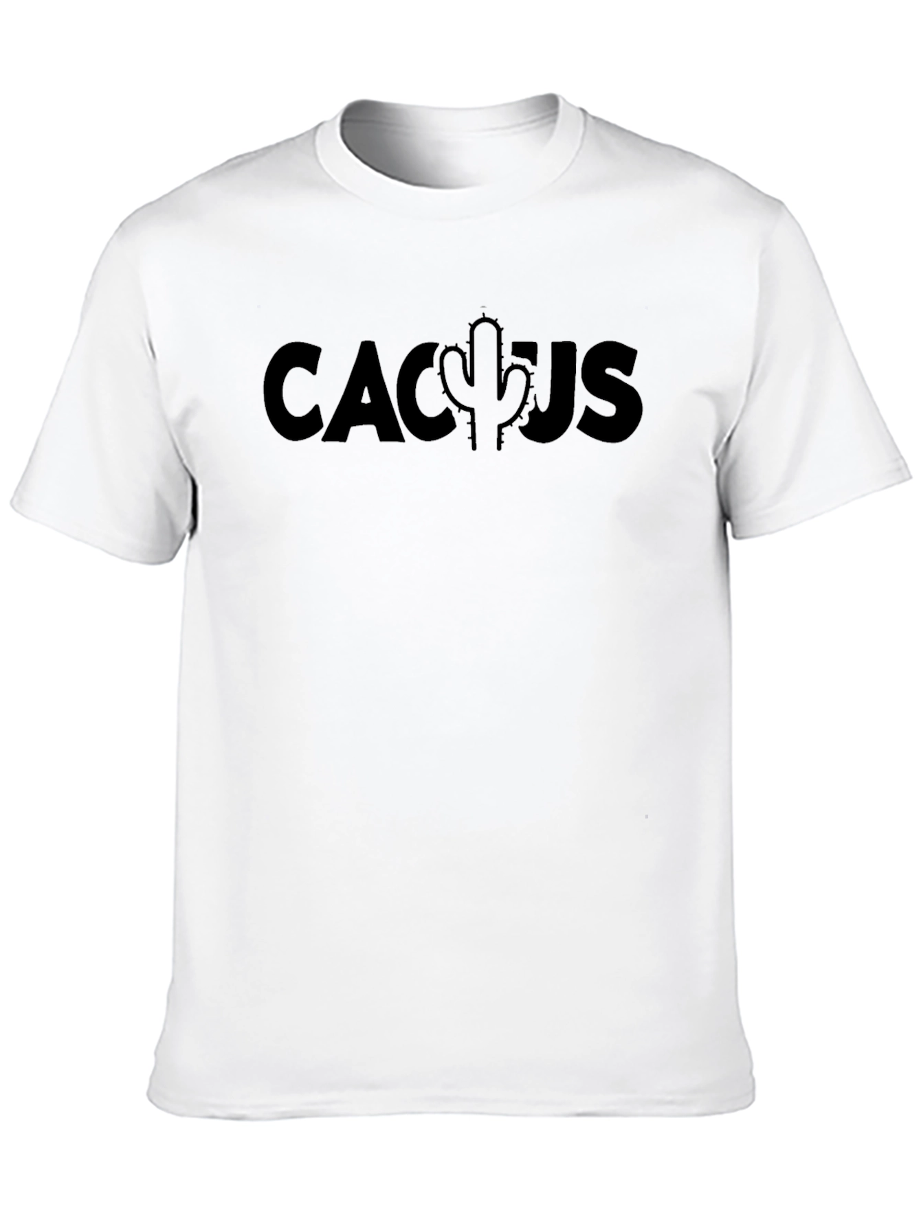 Black Men's Black Cactus Graphic Tee - Soft Cotton Blend view 10