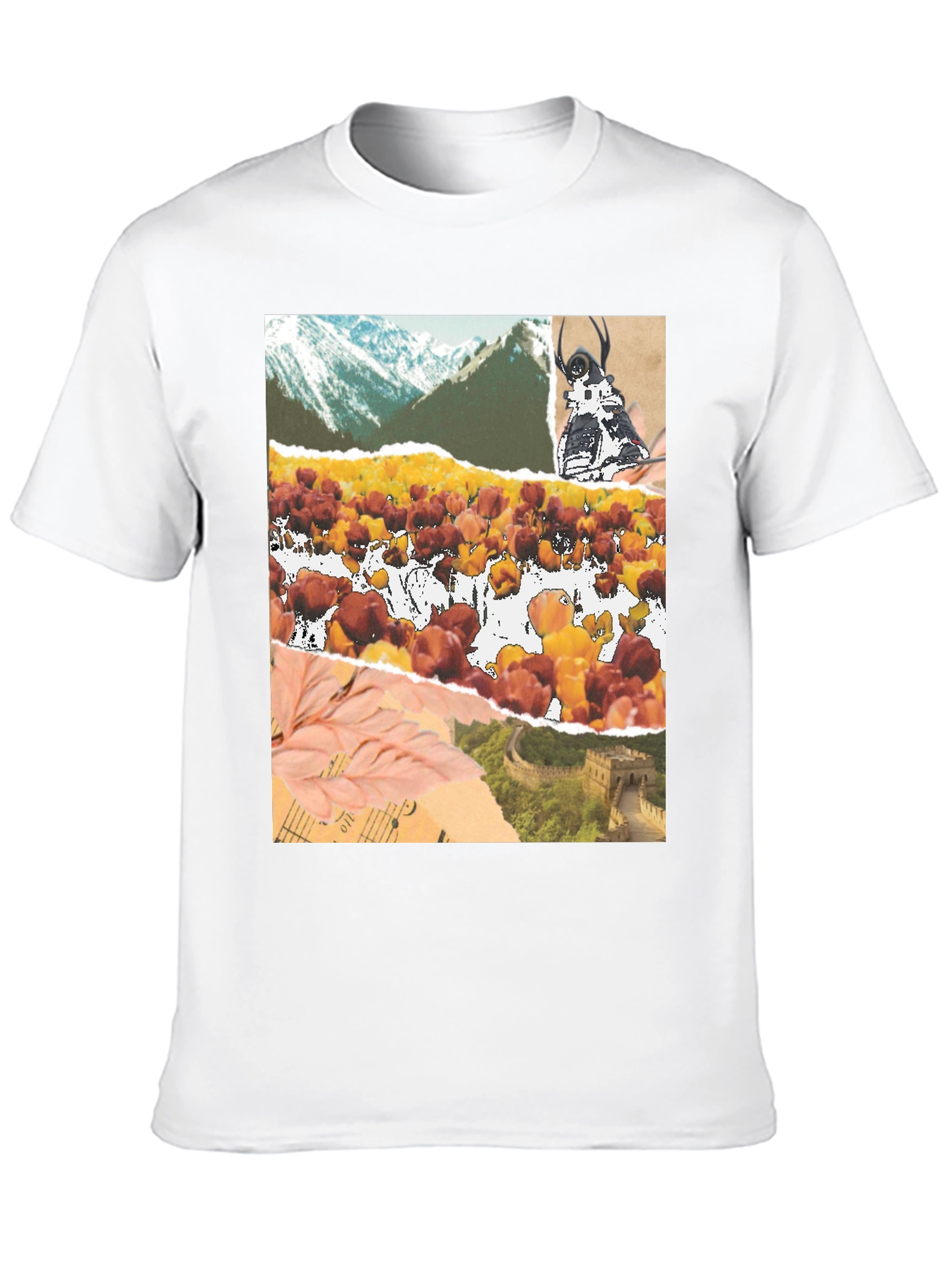 Black Collage Print Black T-Shirt view 10