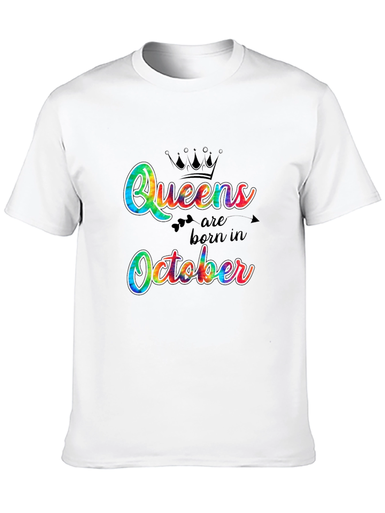 Black Queens Are Born in October Tie Dye T-Shirt view 10