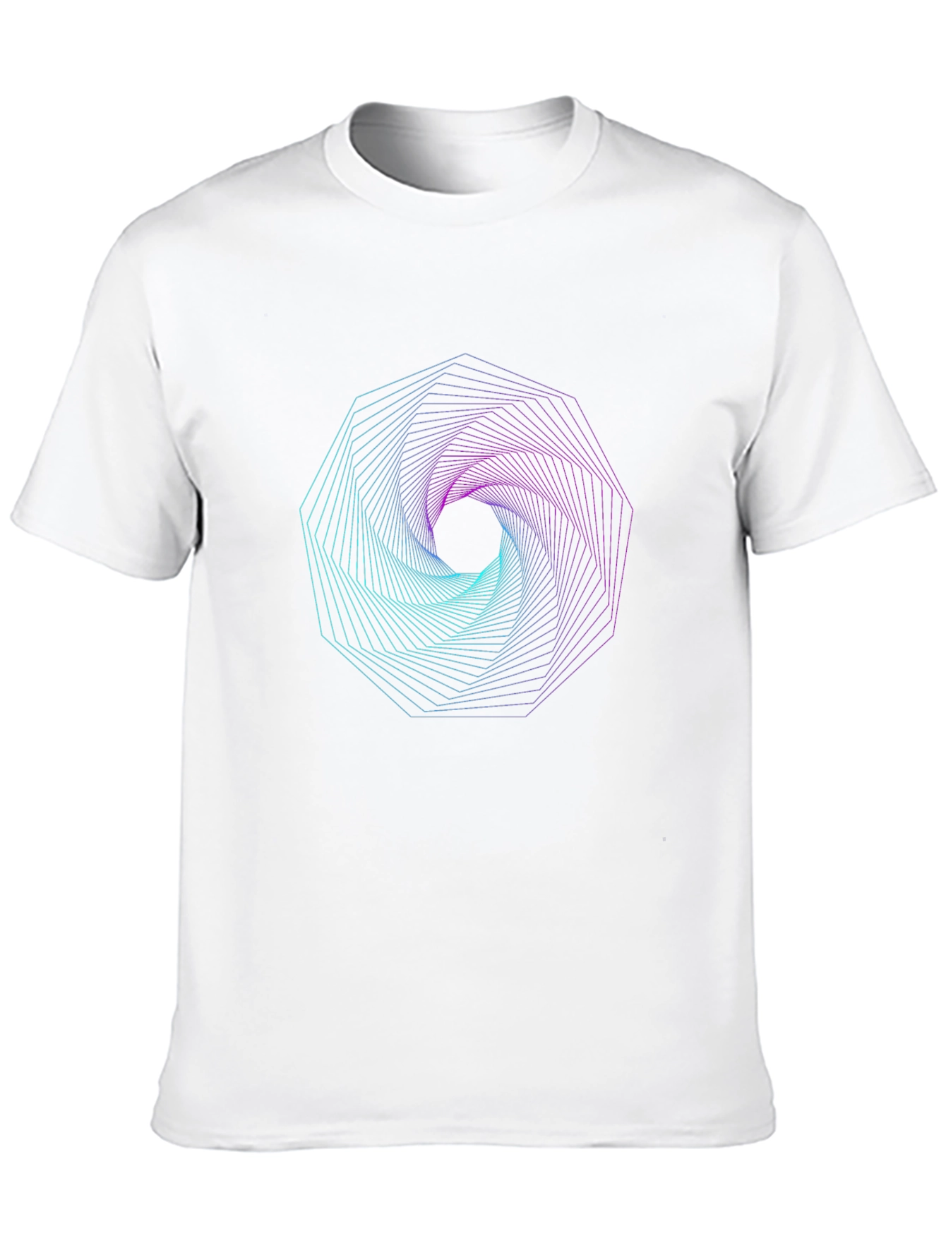 Black Geometric Vortex Graphic Print T-Shirt view 10