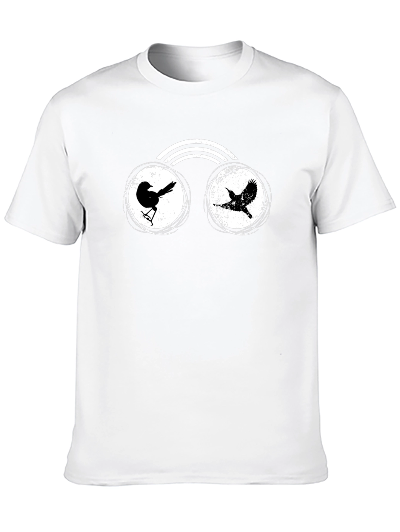 Black Birds on a Wire Graphic Tee - Black Cotton Shirt view 10