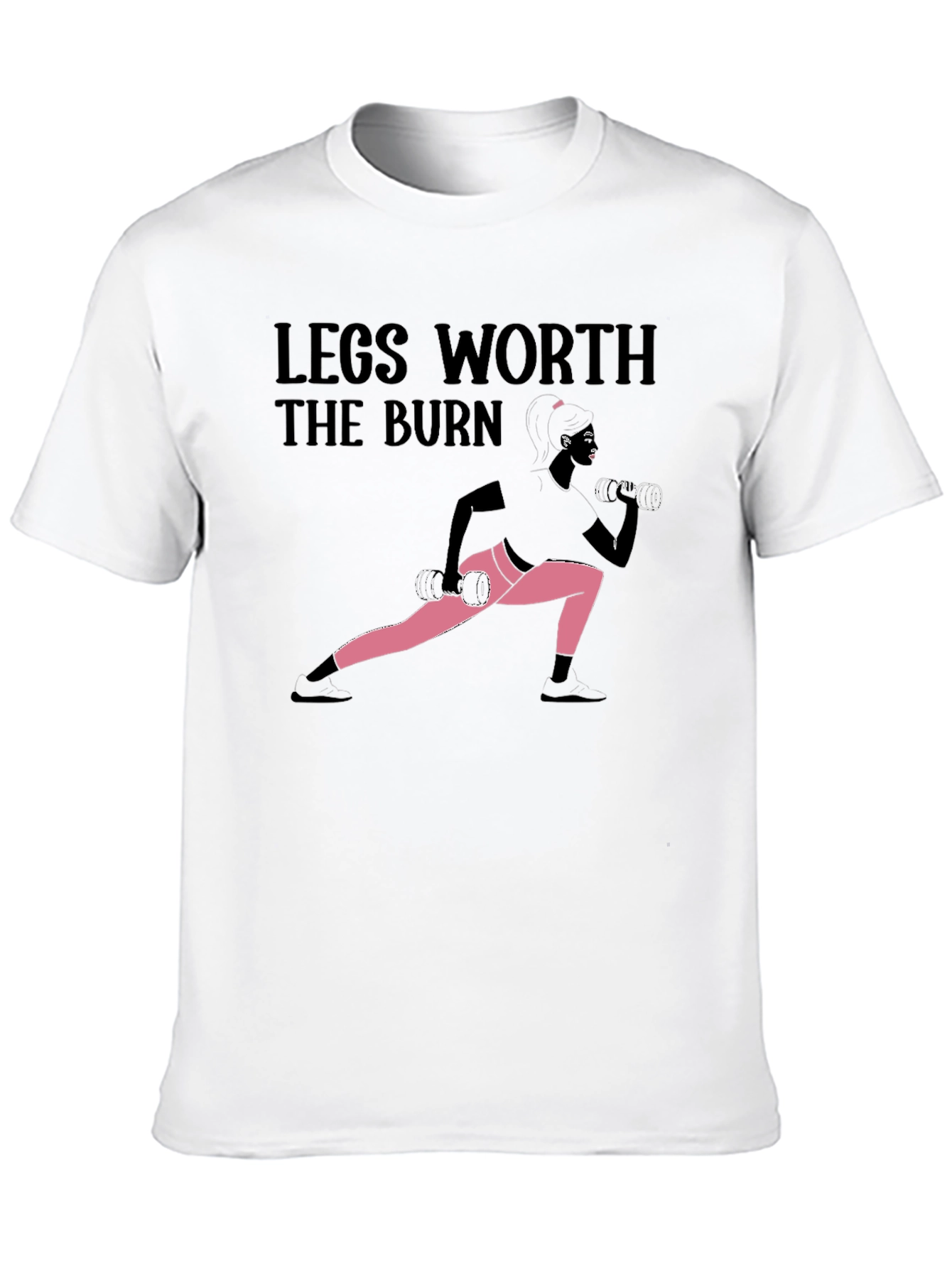Black Legs Worth the Burn Workout T-Shirt view 10