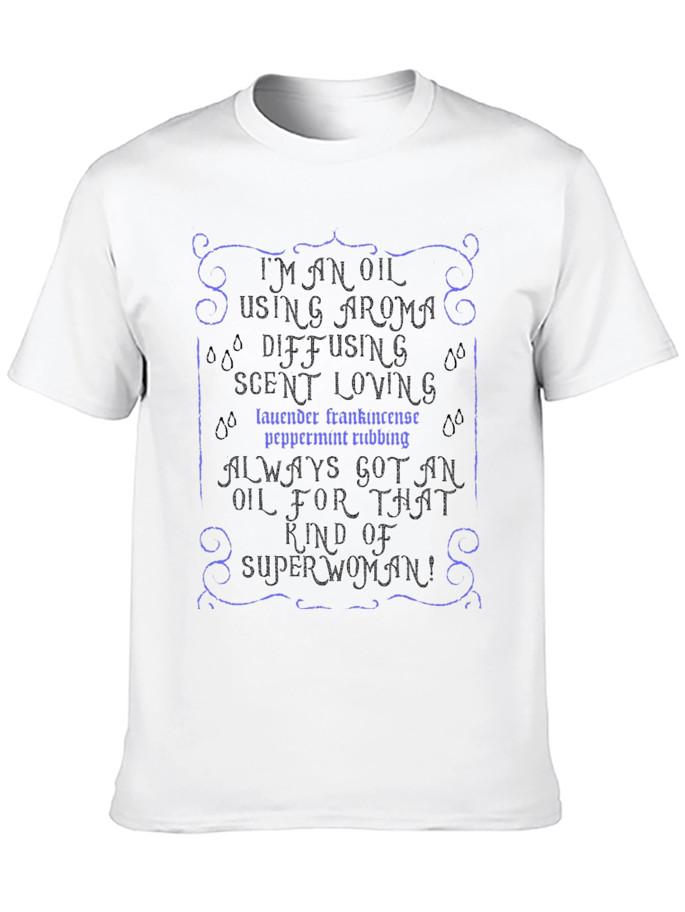 Black Essential Oil Superwoman T-Shirt - Aroma Diffusing Tee view 10