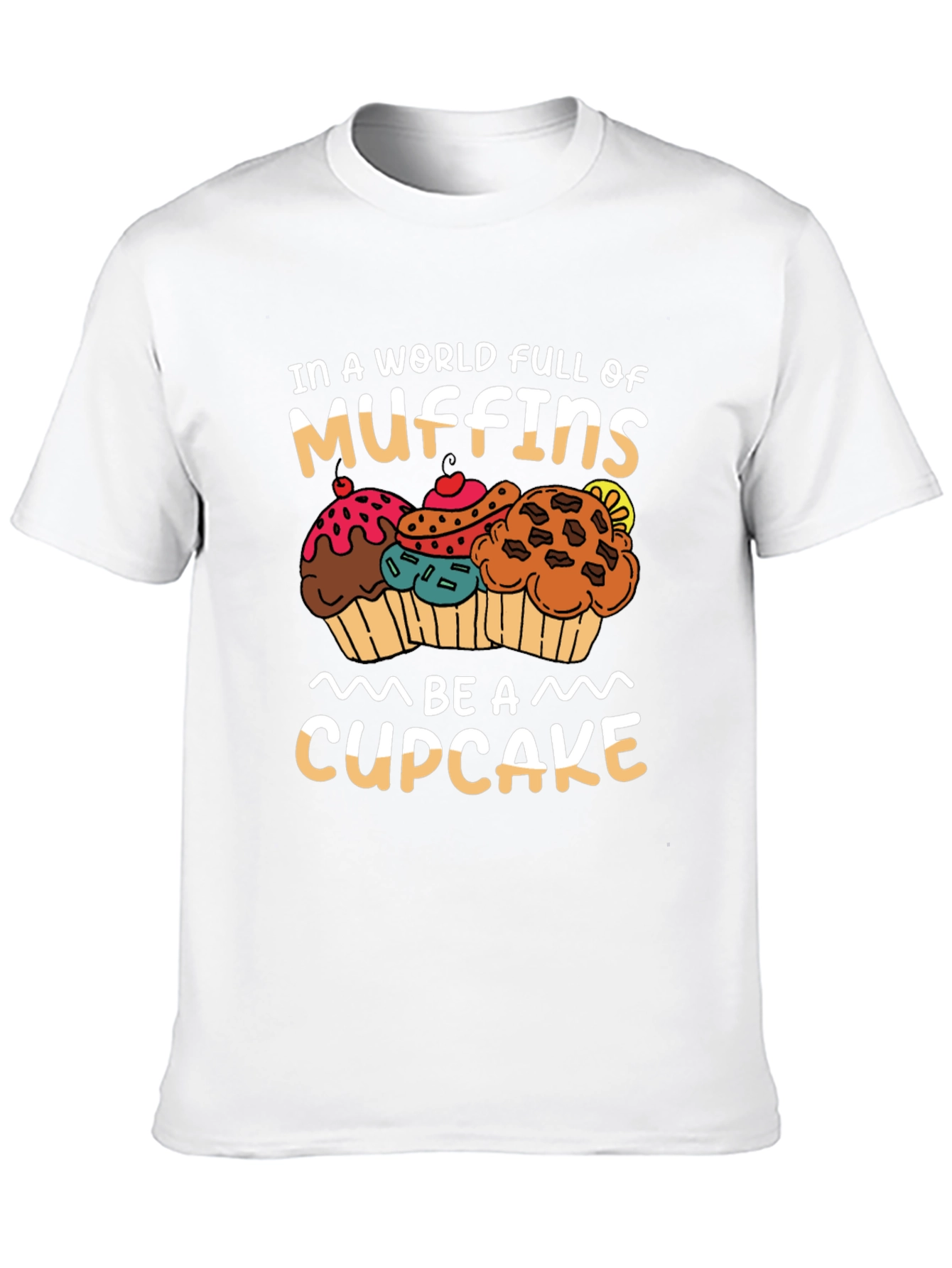 Black Muffin vs Cupcake Graphic Tee - Sweet Treat Shirt view 10