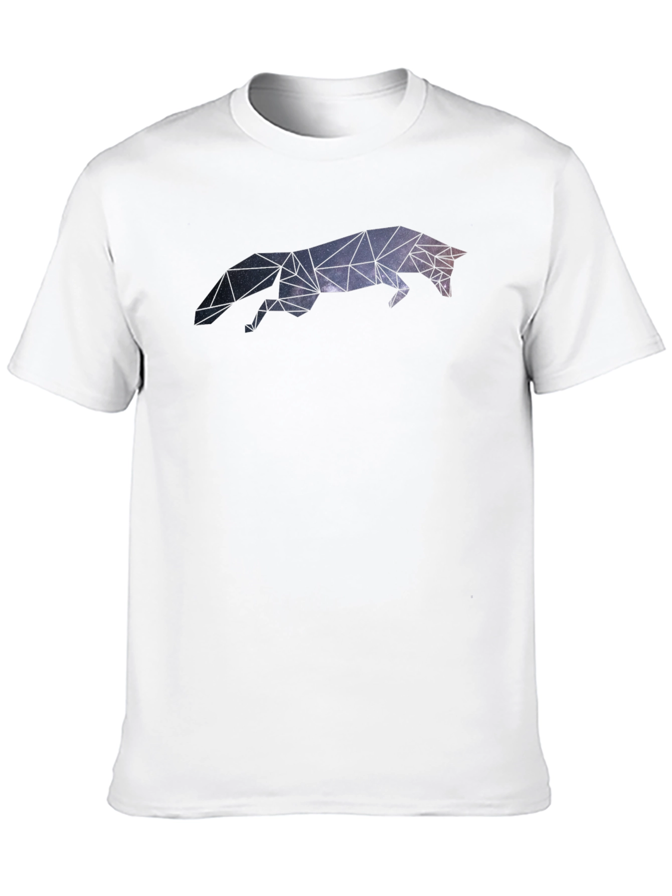 Black Geometric Galaxy Fox Black T-Shirt view 10