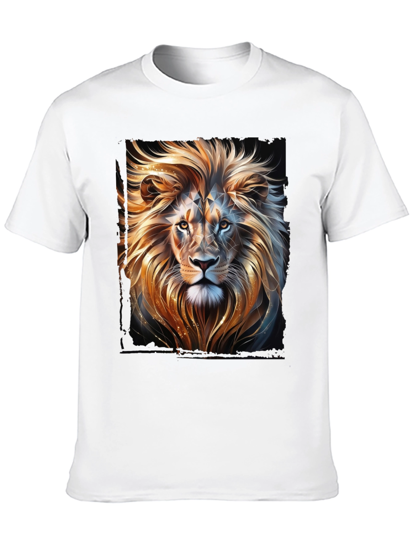 Black Lion Graphic T-Shirt - Black, Stylish Animal Print view 10