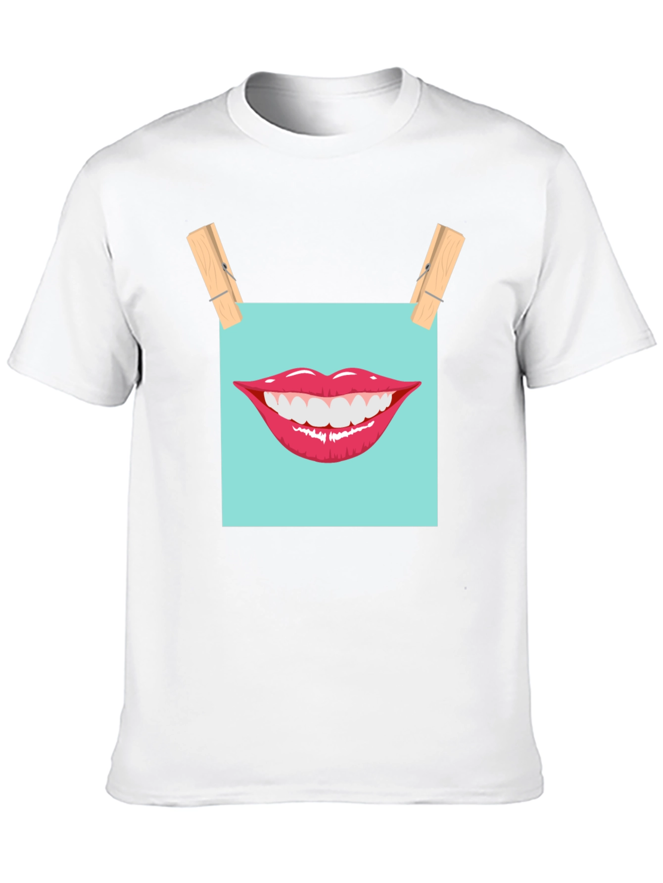 Black Smiling Lips Graphic T-Shirt - Casual Wear view 10