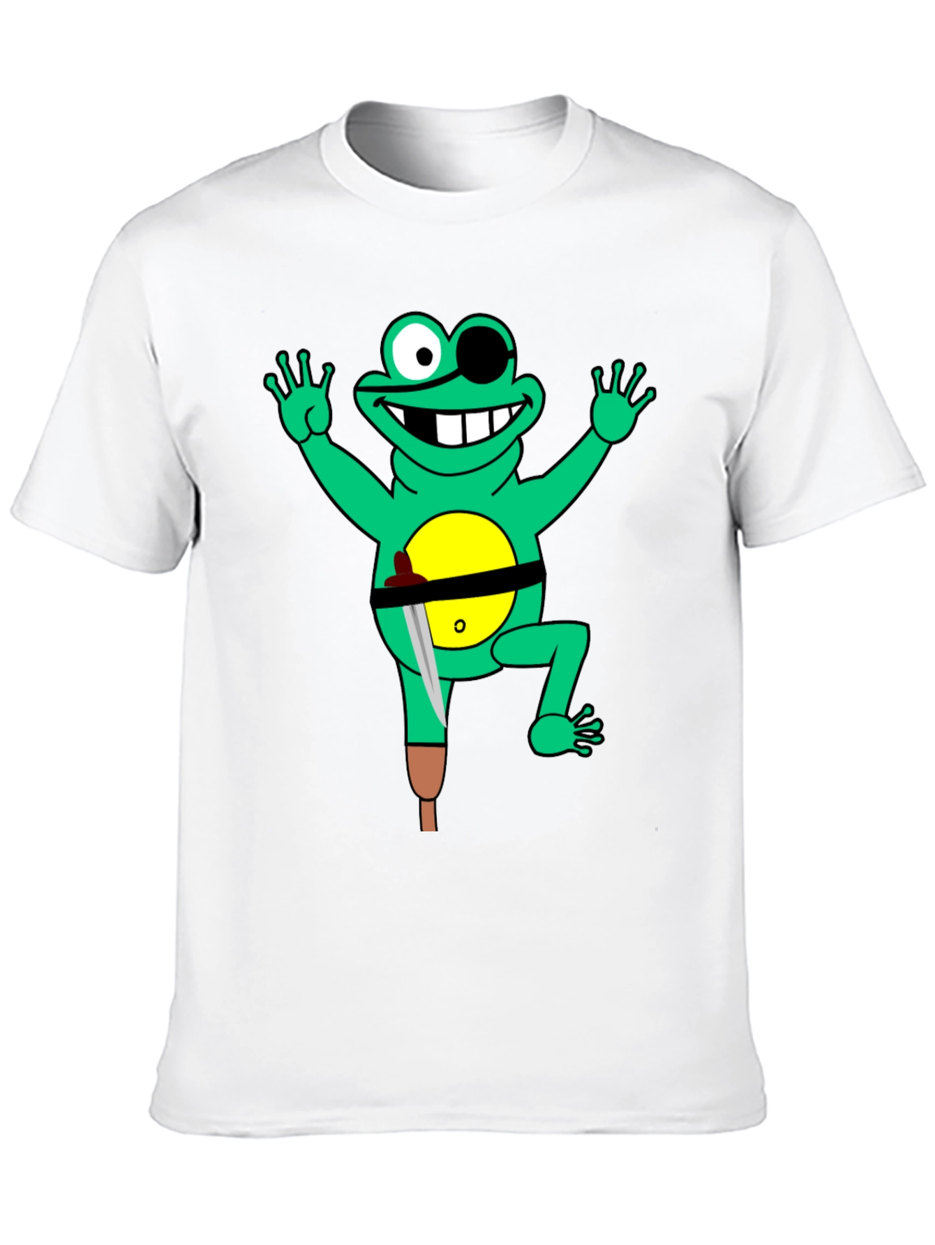 Black Pirate Frog Graphic Tee - Black Cotton Shirt view 10