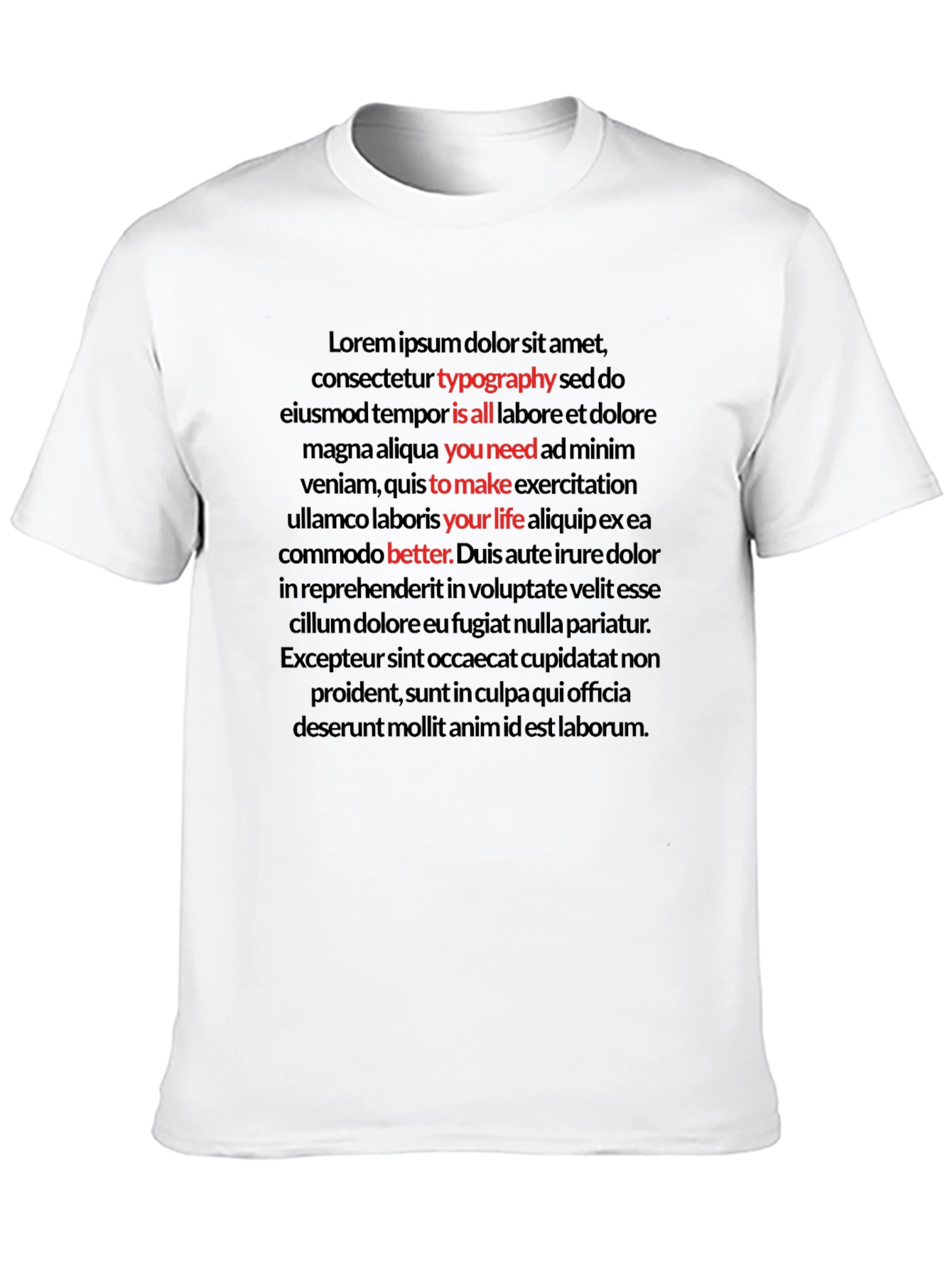 Black Typography Lorem Ipsum T-Shirt - Is All You Need view 10
