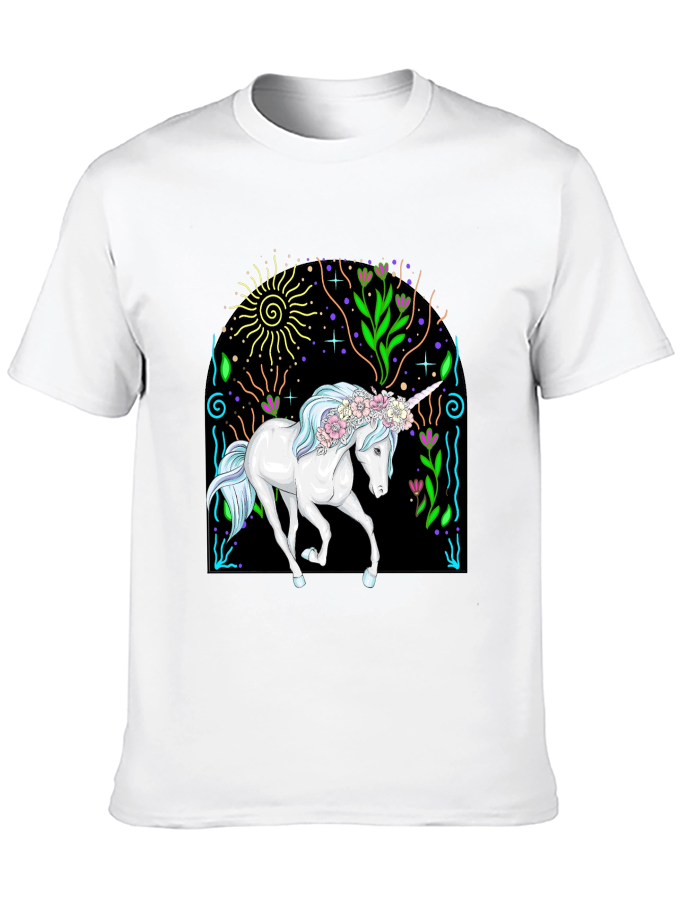 Black Unicorn Graphic Tee - Black Cotton T-Shirt view 10