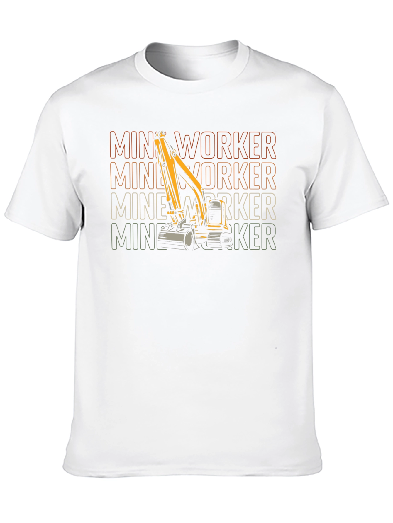Black Mine Worker Excavator Graphic T-Shirt view 10