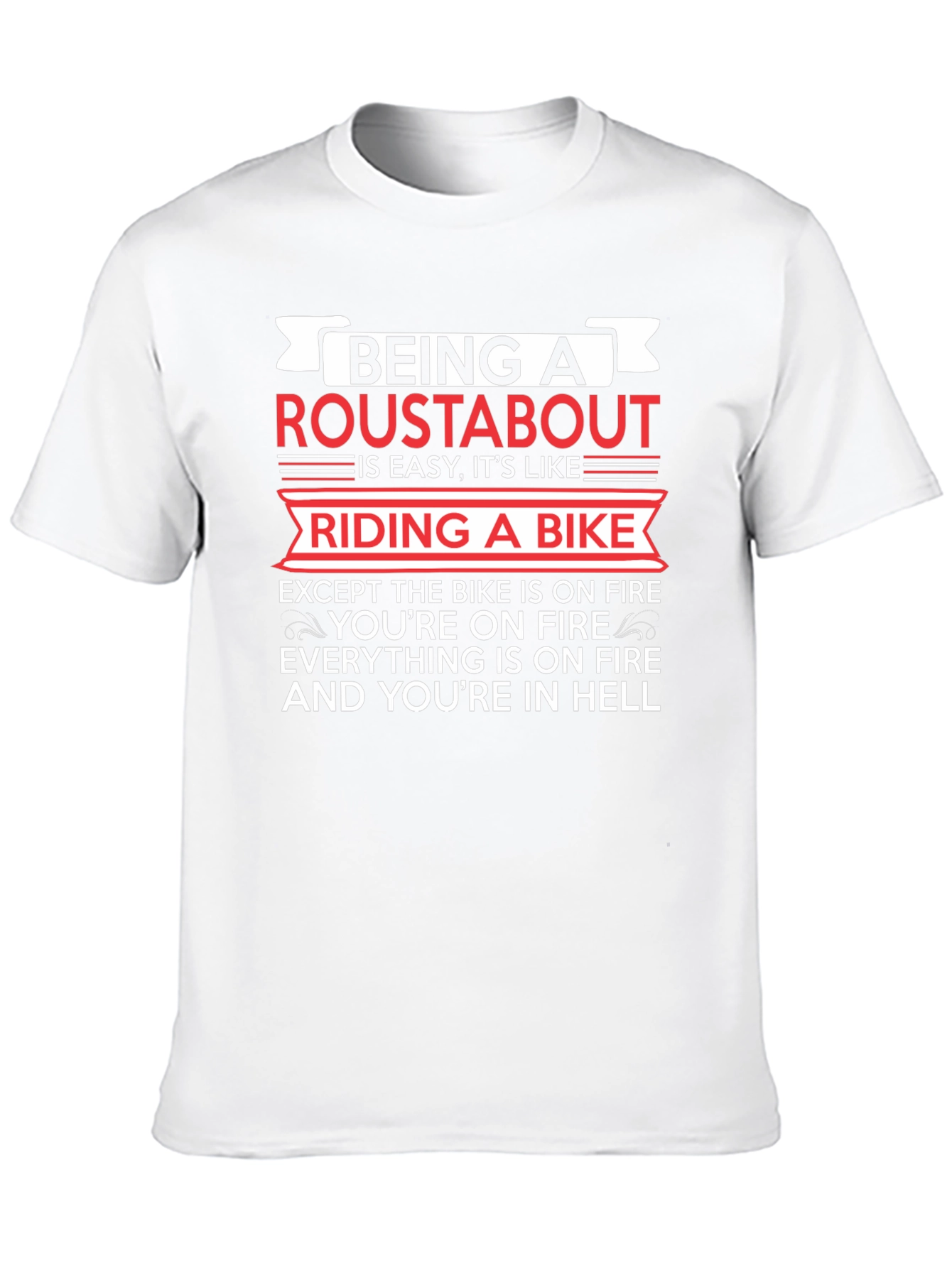 Black Roustabout T-Shirt: Riding a Bike in Hell Humor view 10