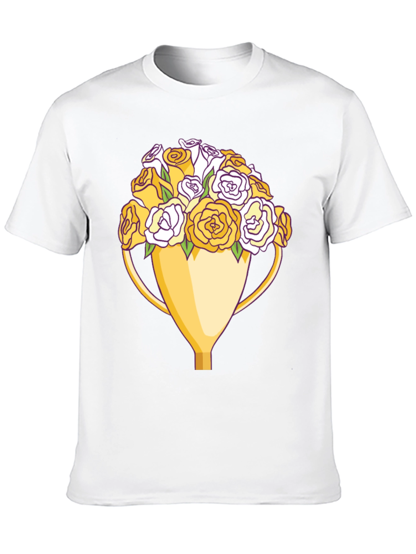 Black Floral Trophy Graphic Tee - Unique Design view 10