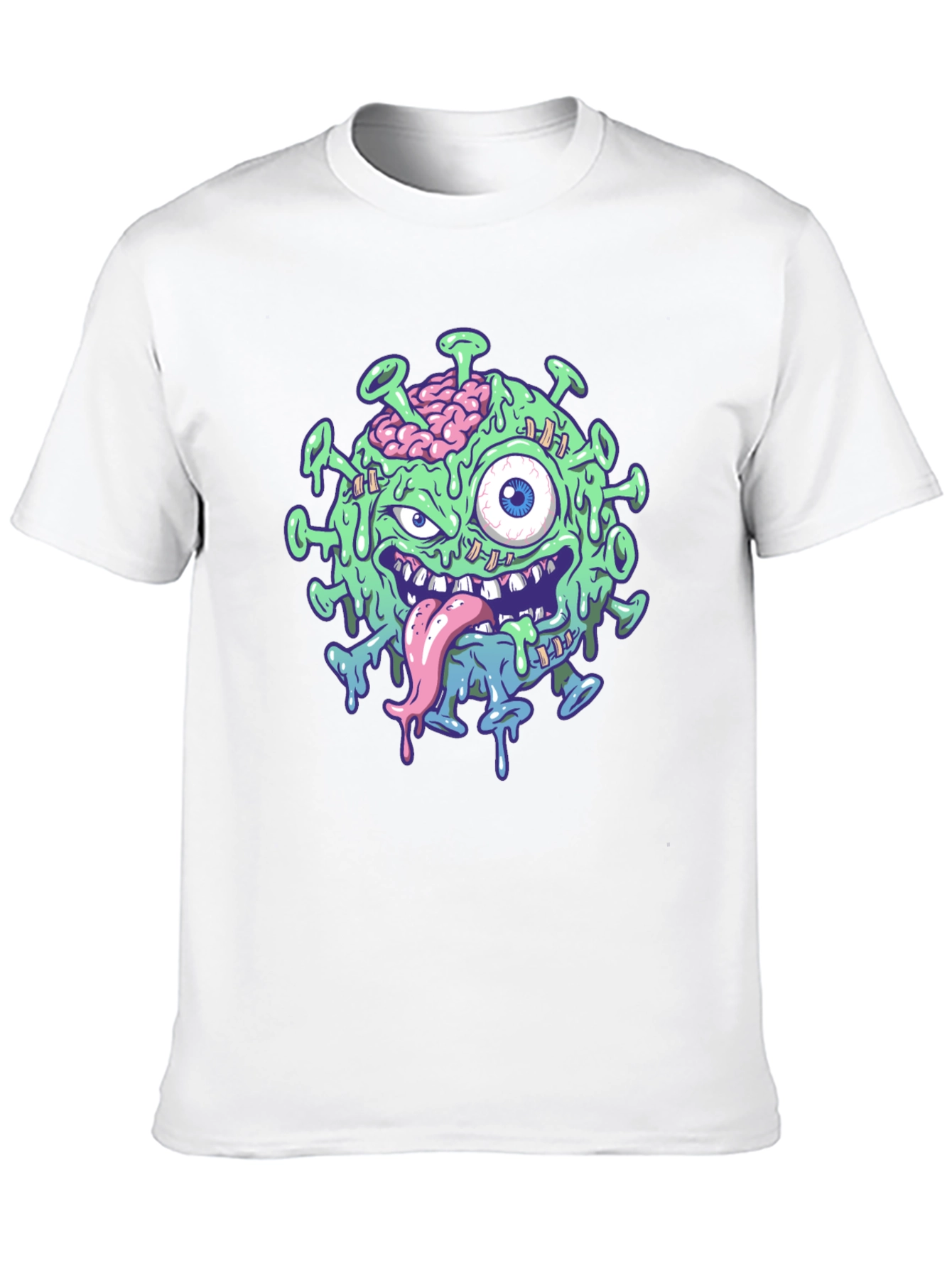 Black Zombie Virus Graphic T-Shirt - Black view 10