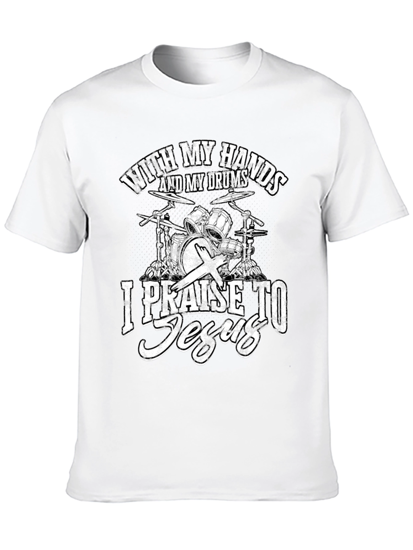 Black Drums and Jesus Graphic T-Shirt view 10