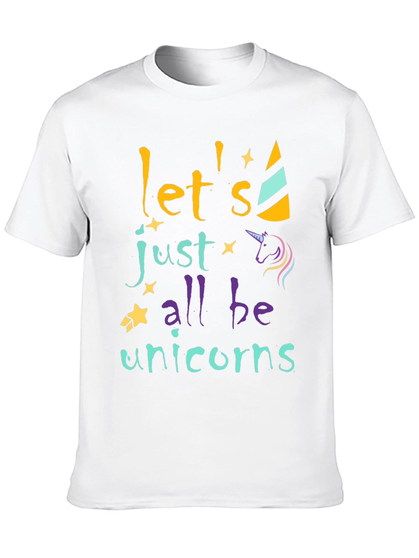 Black Let's All Be Unicorns Graphic Tee view 10
