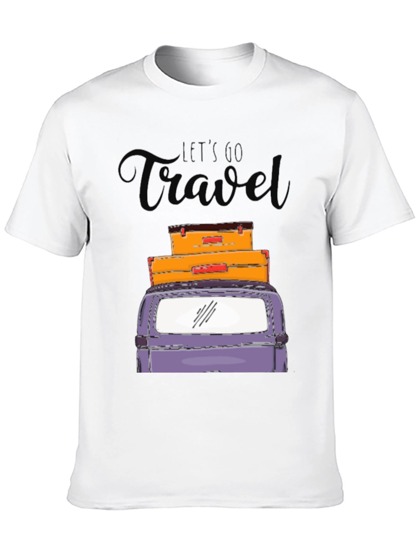 Black Let's Go Travel Graphic T-Shirt view 10