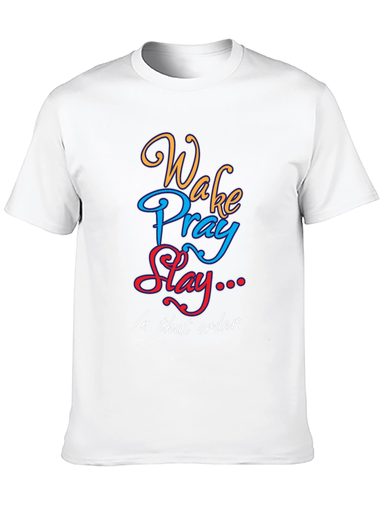 Black Wake Pray Slay Graphic Tee - Trendy Cotton T-Shirt view 10
