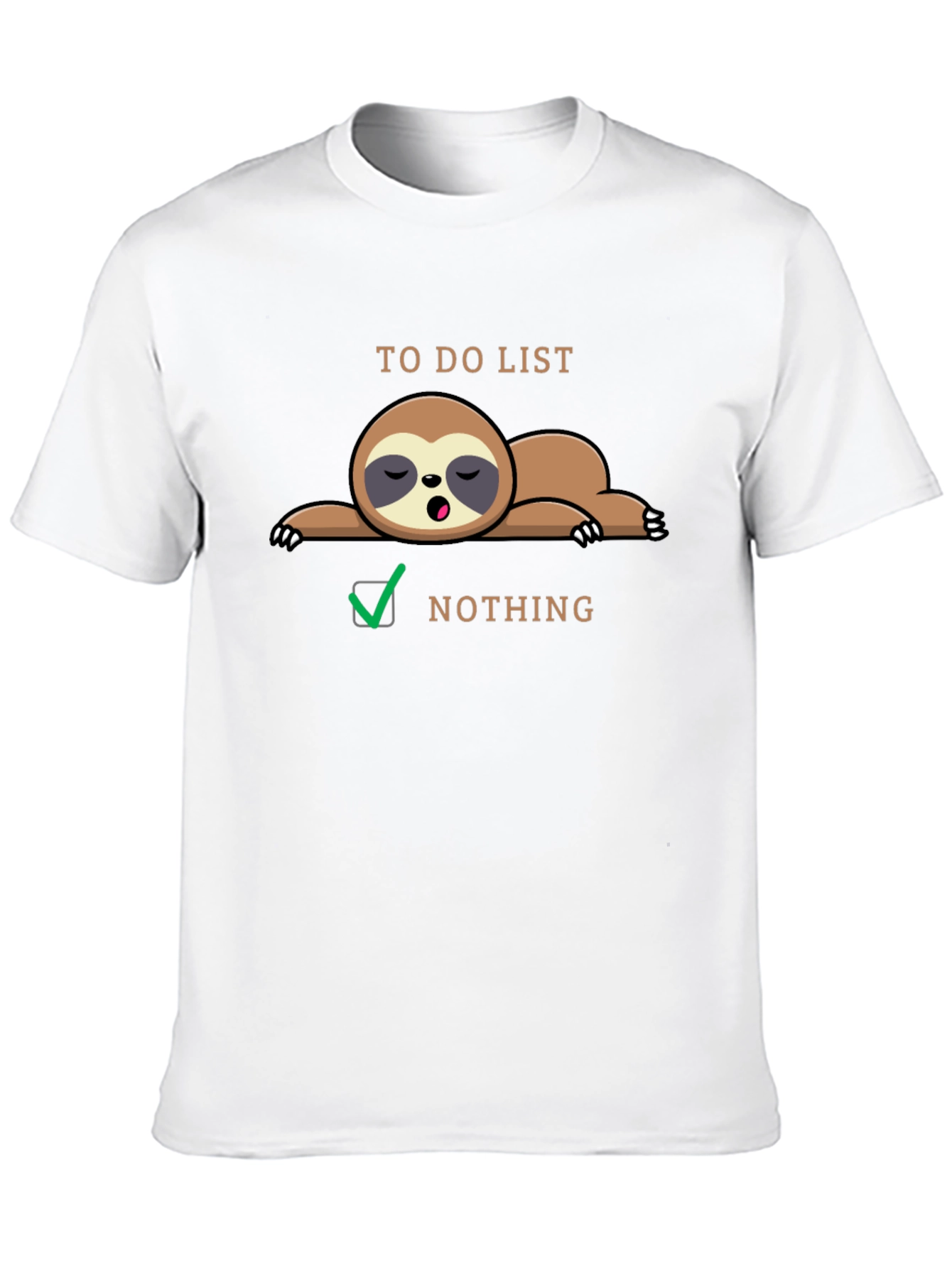 Black Lazy Sloth To-Do List Funny Graphic Tee view 10