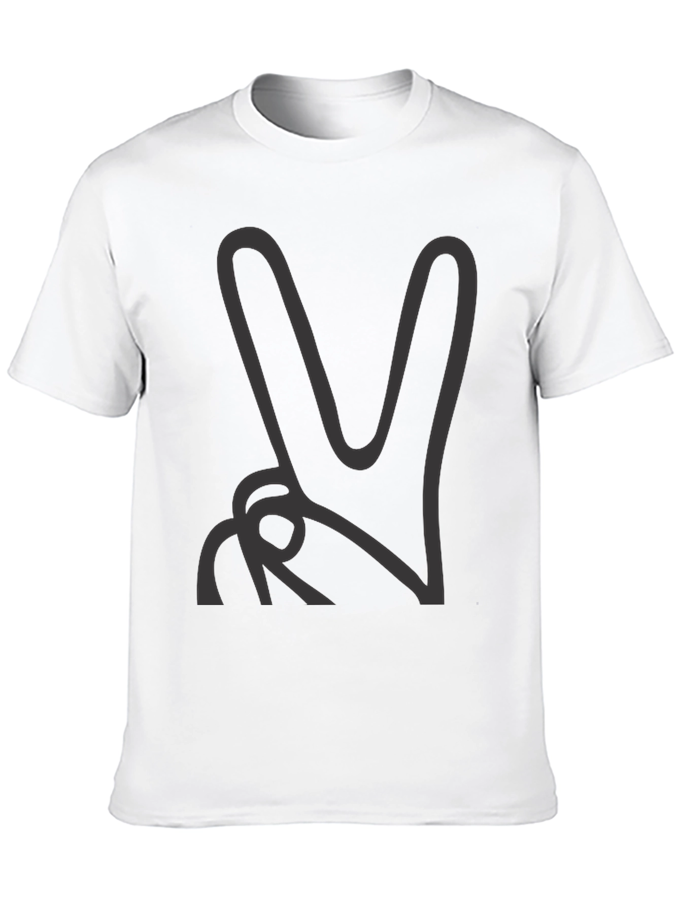 Black Peace Sign Graphic Tee - Classic Black Comfort view 10