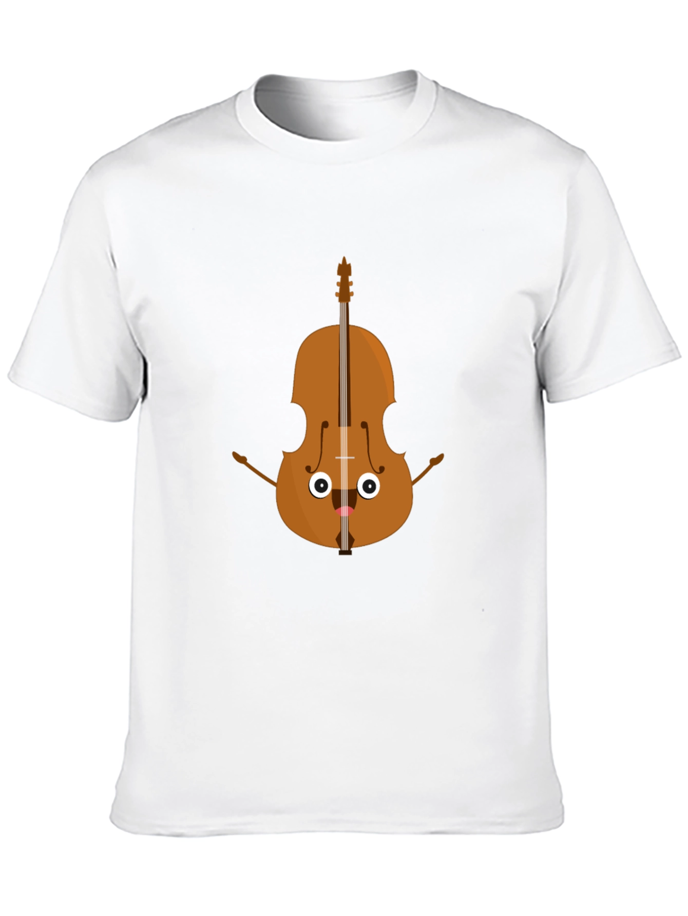 Black Funny Cartoon Cello Musician Graphic Tee view 10