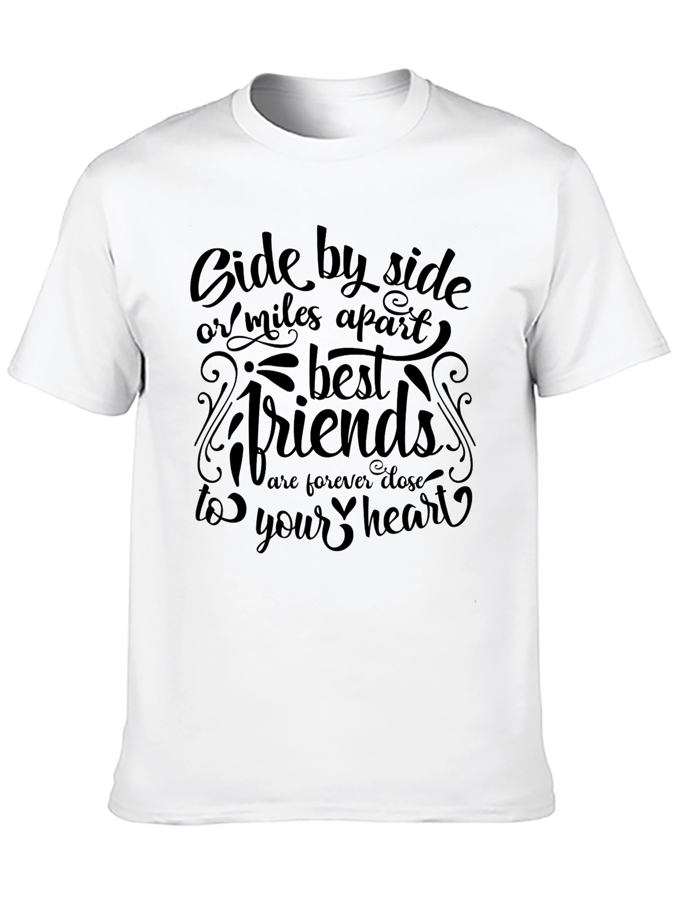 Black Best Friends Graphic Tee - Side by Side or Miles Apart view 10