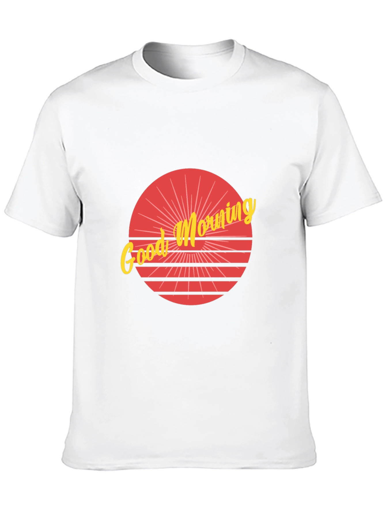 Black Good Morning Graphic Tee - Retro Sunrise Design view 10