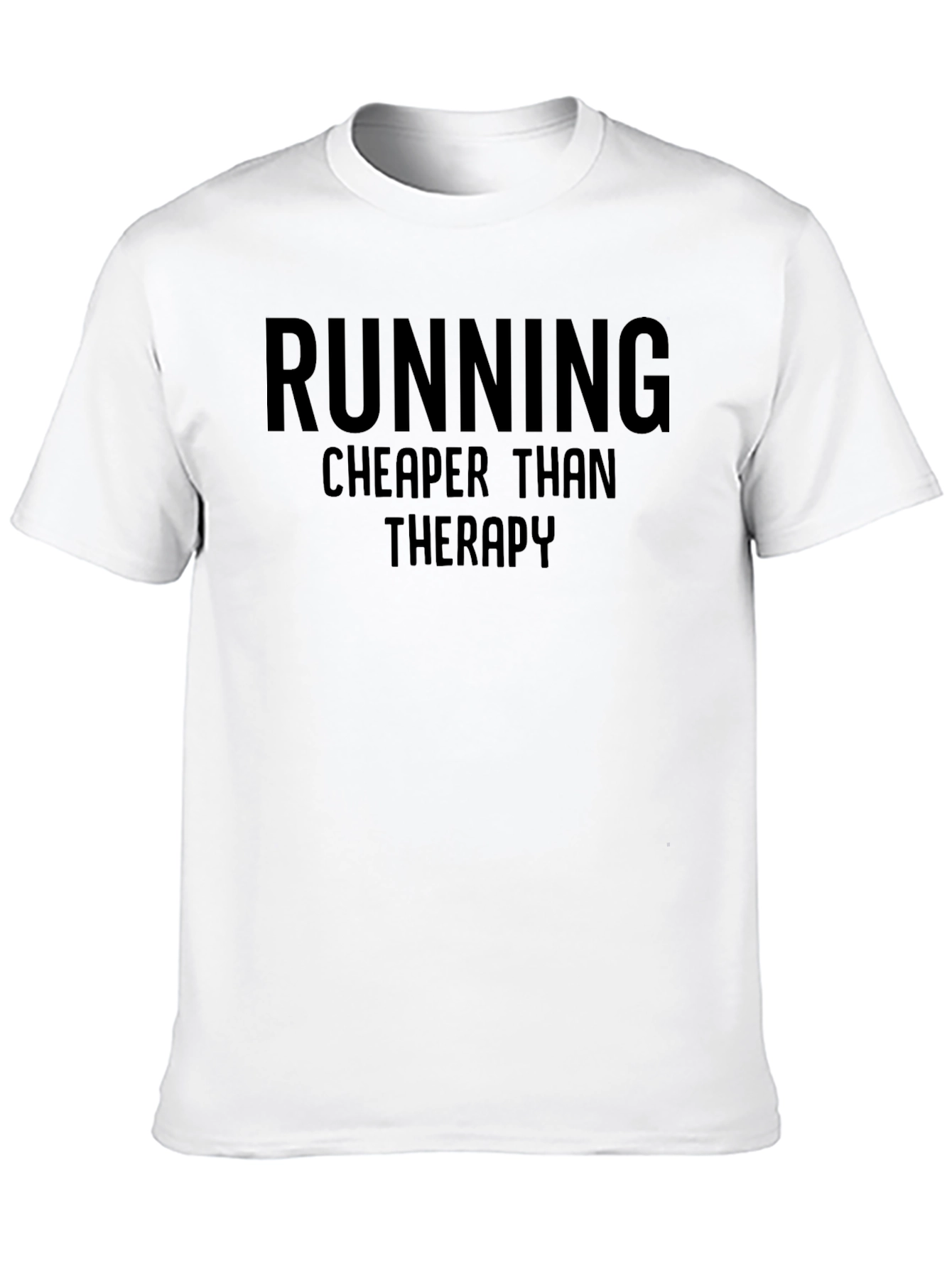 Black Running Cheaper Than Therapy Graphic Tee view 10