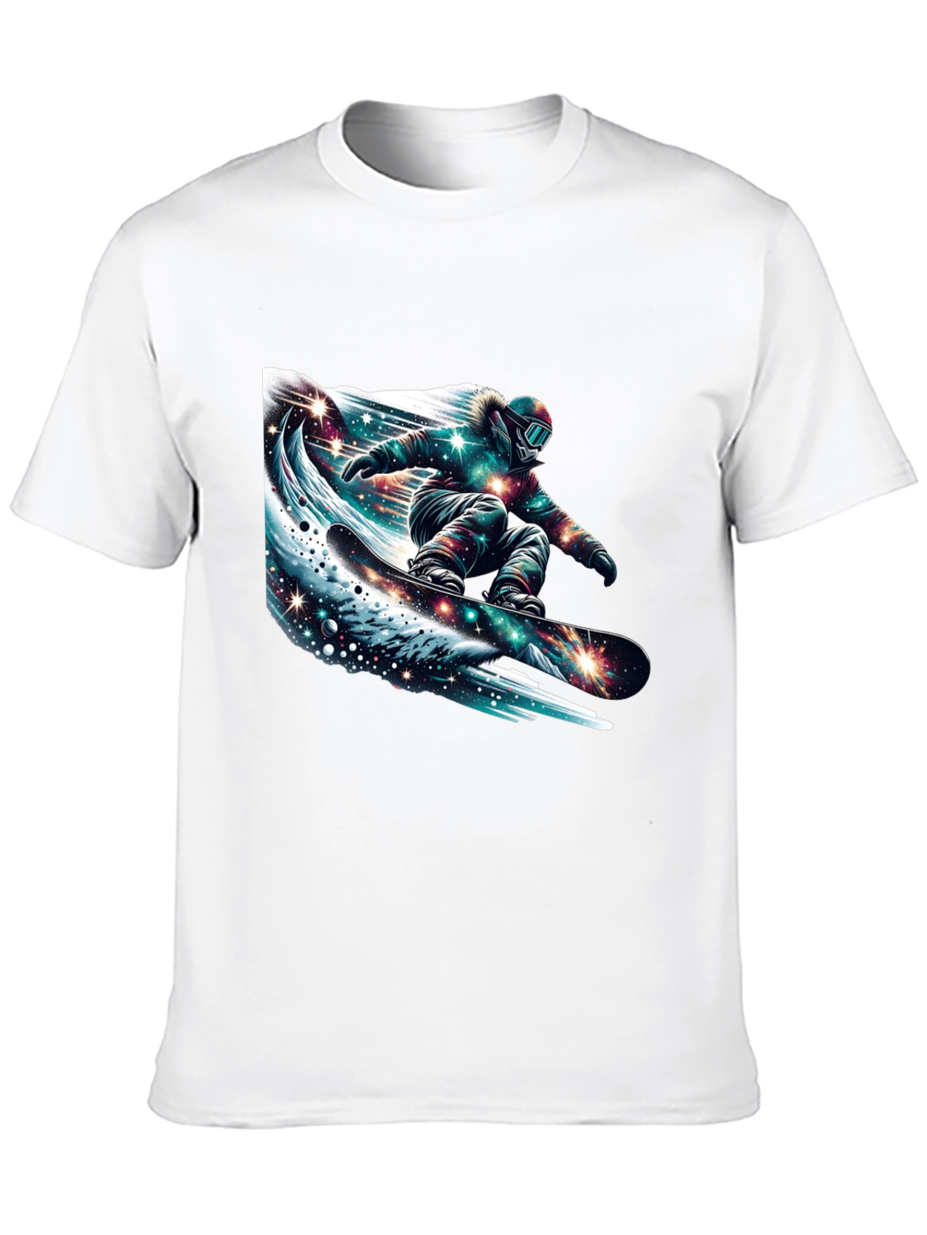 Black Galaxy Snowboarder Graphic Tee - Black view 10
