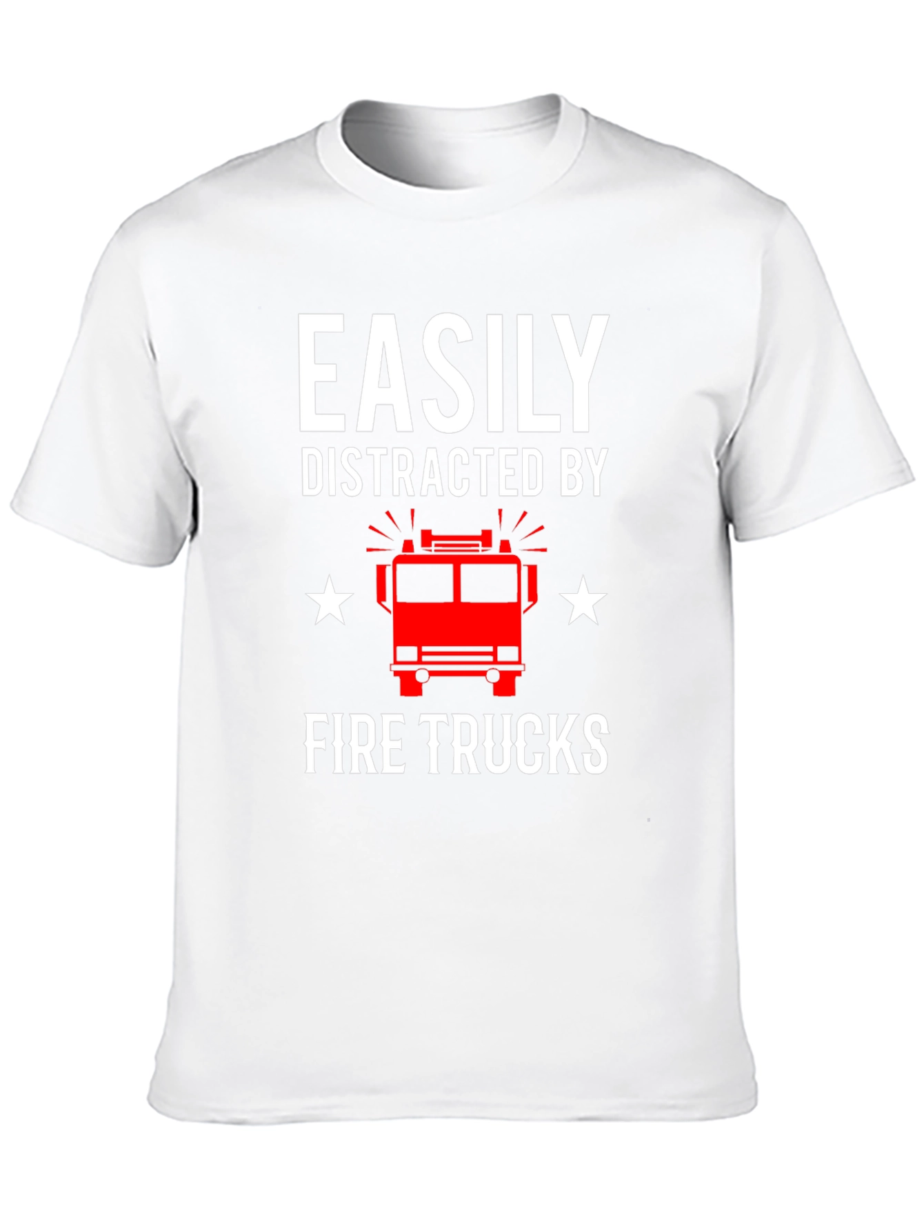 Black Easily Distracted By Fire Trucks Graphic Tee view 10