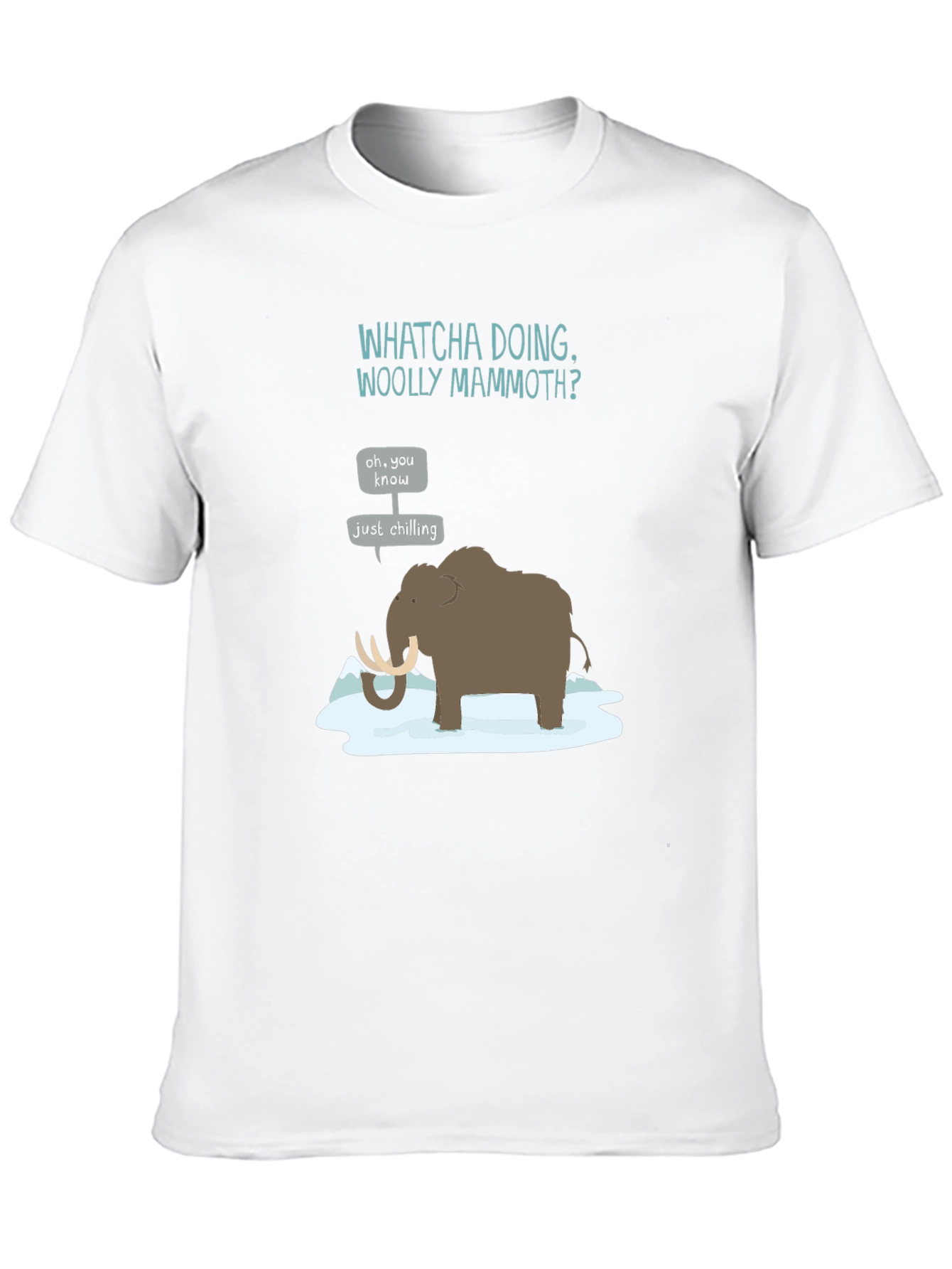 Black Whatcha Doing Woolly Mammoth? Graphic Tee view 10