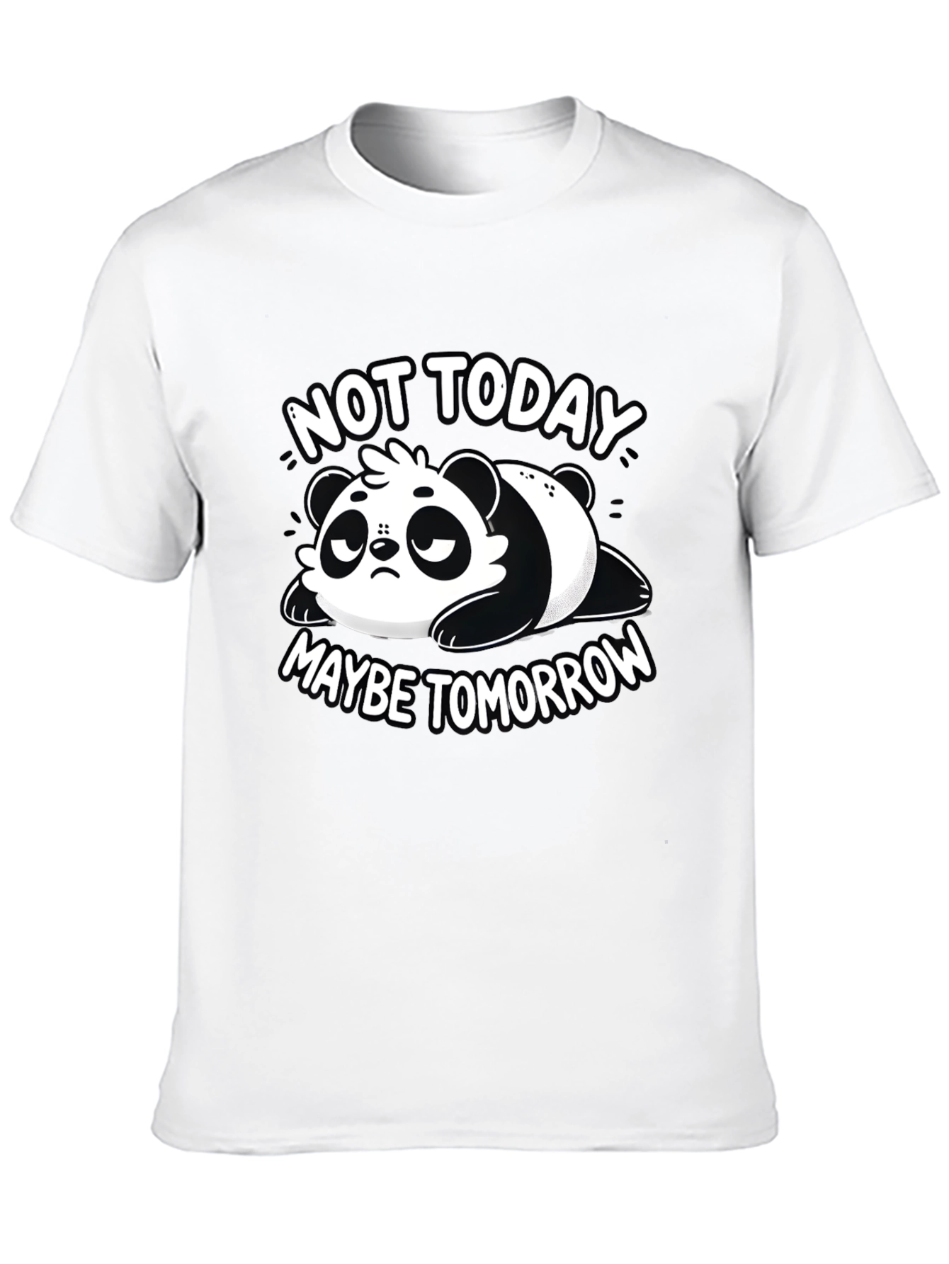 Black Lazy Panda Graphic Tee - "Not Today, Maybe Tomorrow" T-Shirt view 10