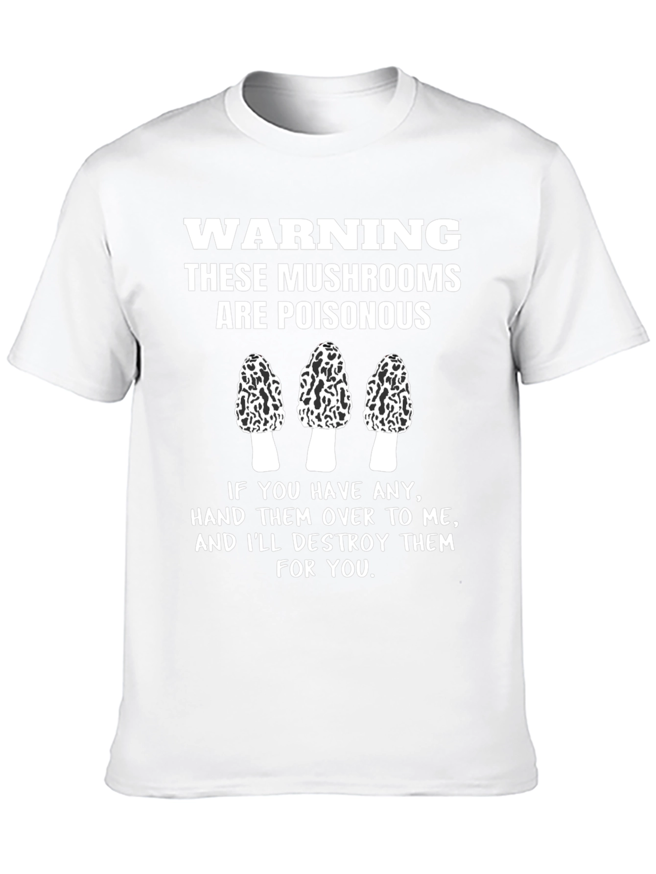 Black Warning Poisonous Mushroom T-Shirt view 10