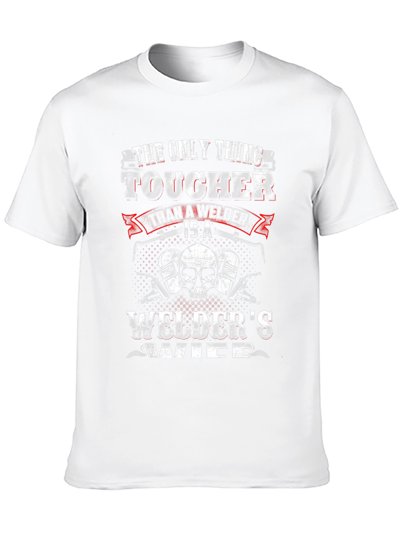 Black Welder's Wife T-Shirt - Tougher Than a Welder Design view 10