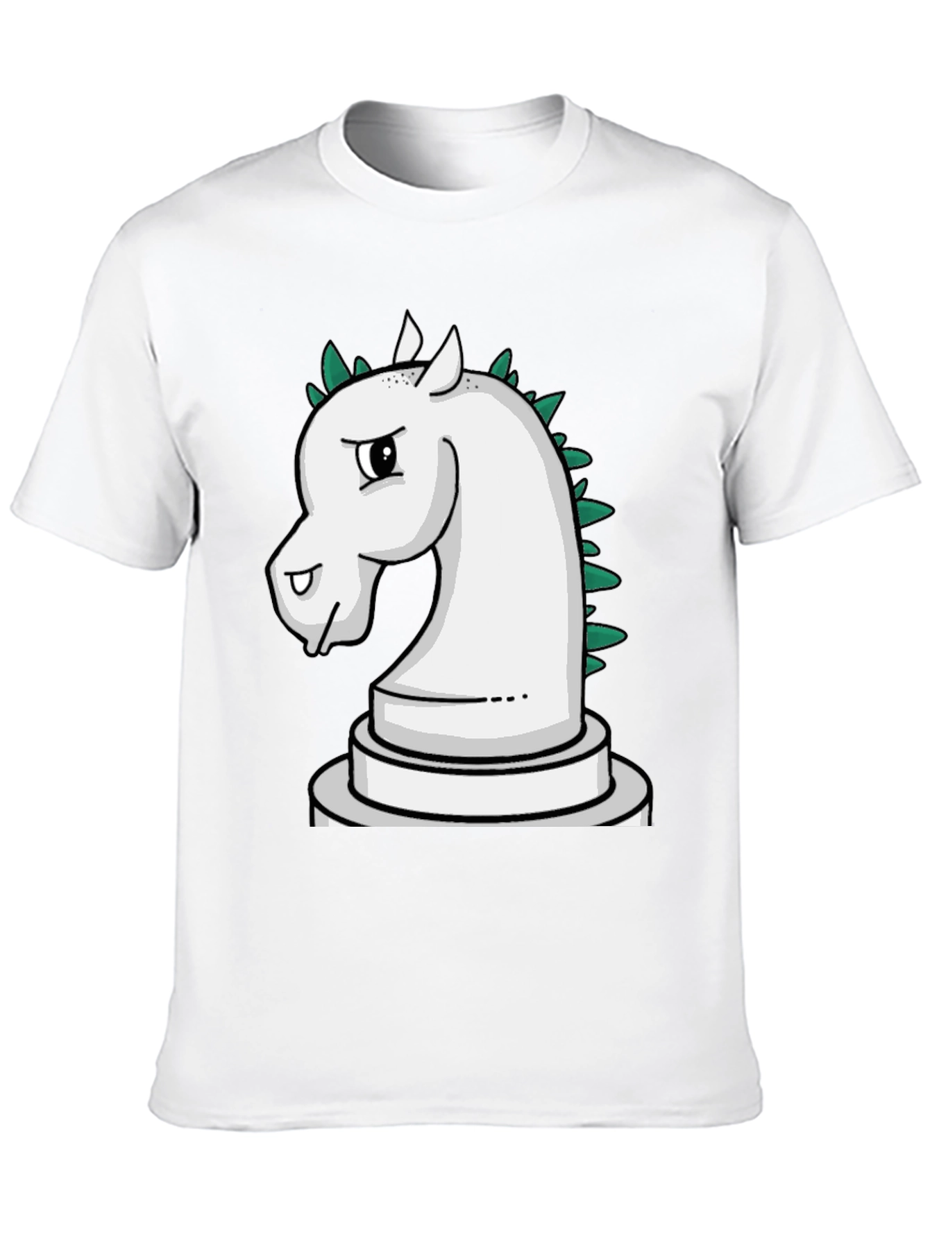 Black Chess Knight T-Shirt - Unique Cartoon Design view 10