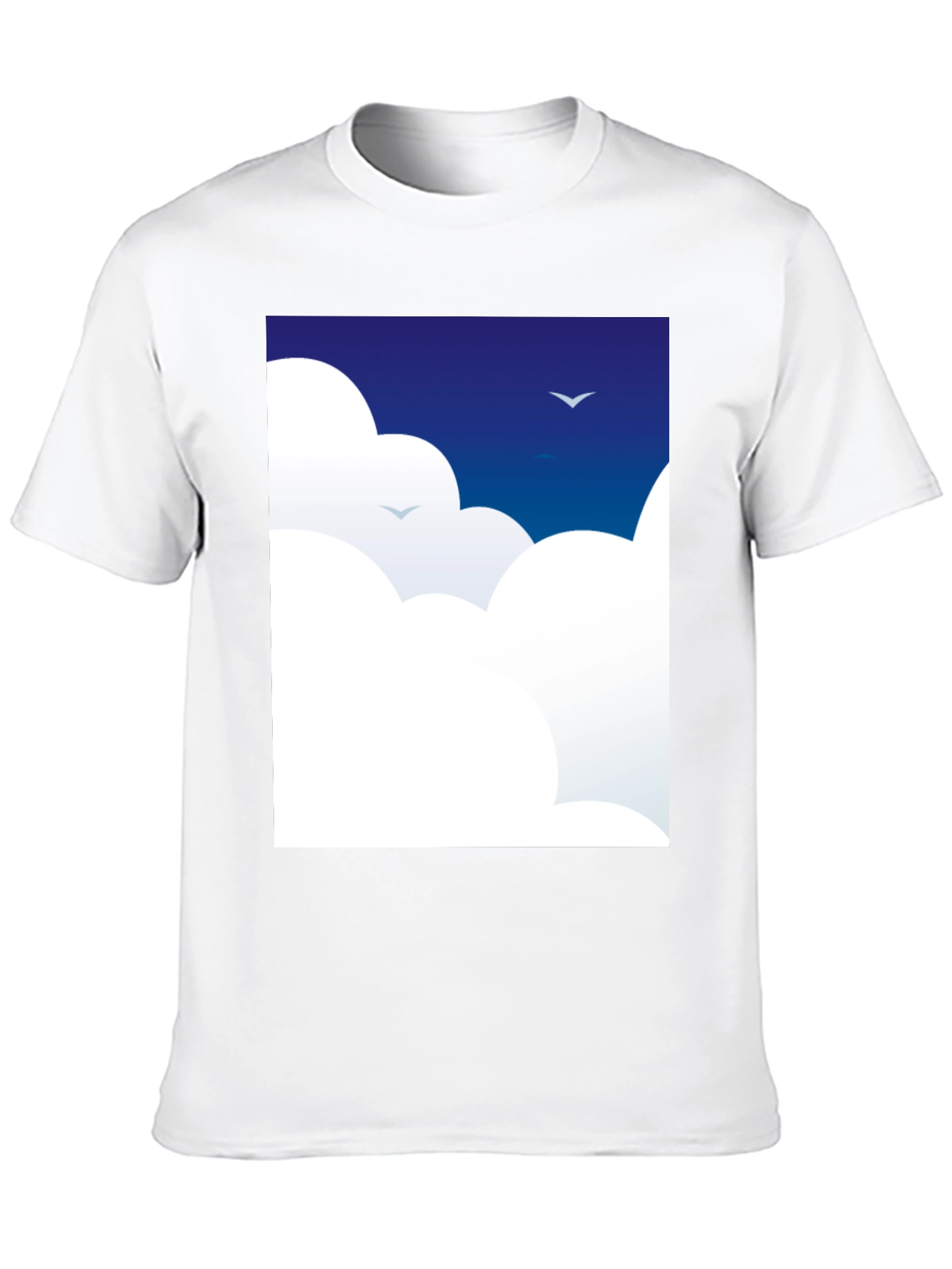 Black Dreamy Clouds T-Shirt - Sky Blue Graphic Tee view 10