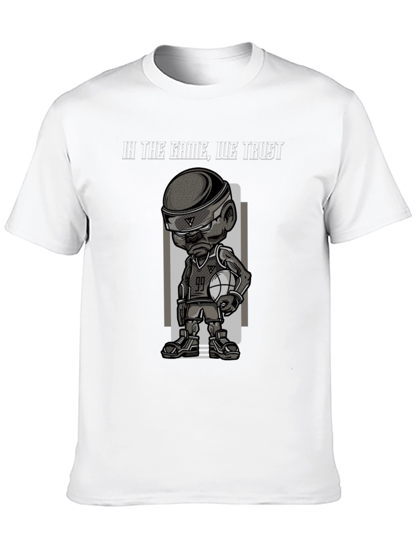 Black Basketball Cartoon Graphic T-Shirt - In The Game We Trust view 10