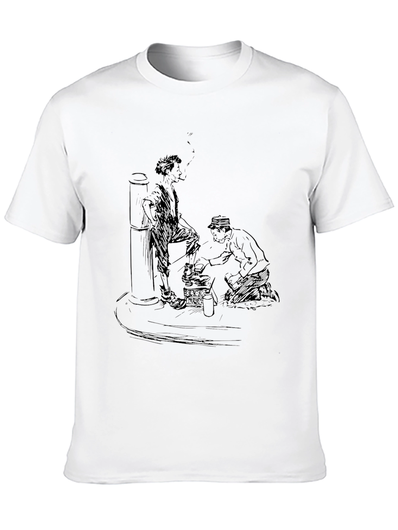 Black Retro Shoe Shine T-Shirt - Classic Black Tee view 10