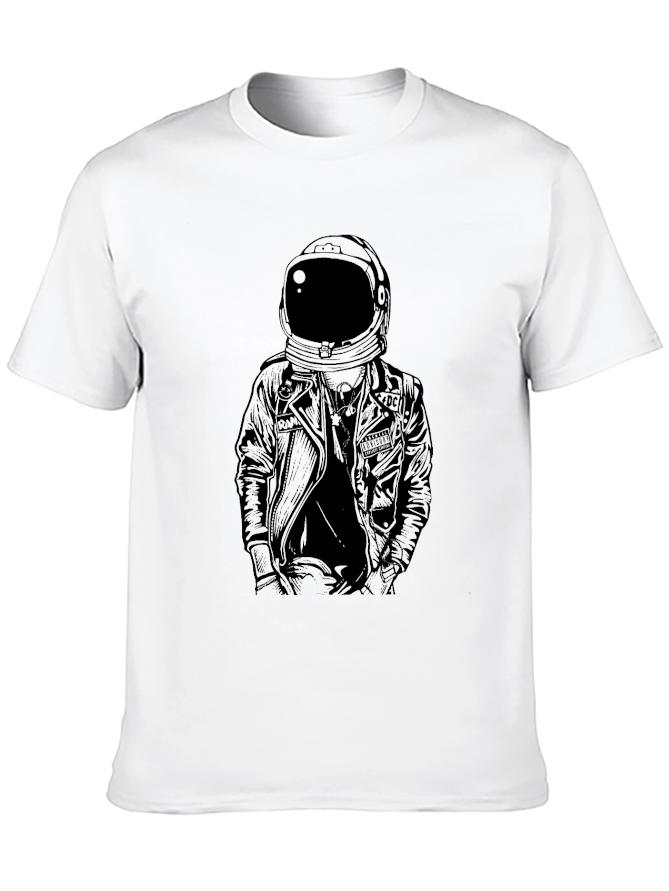 Black Astronaut Leather Jacket Graphic Tee - Black view 10