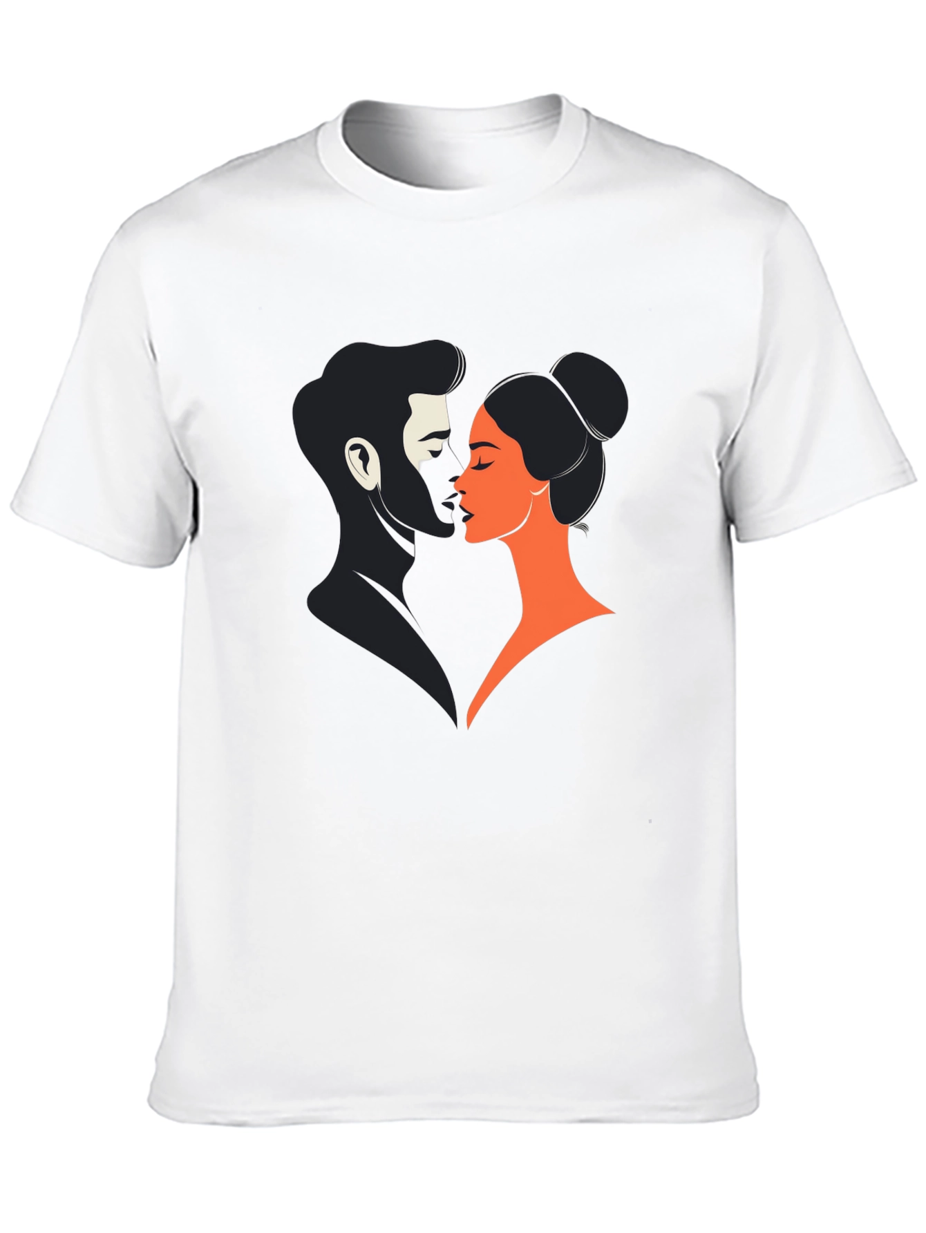 Black Romantic Couple Graphic Tee - Black view 10