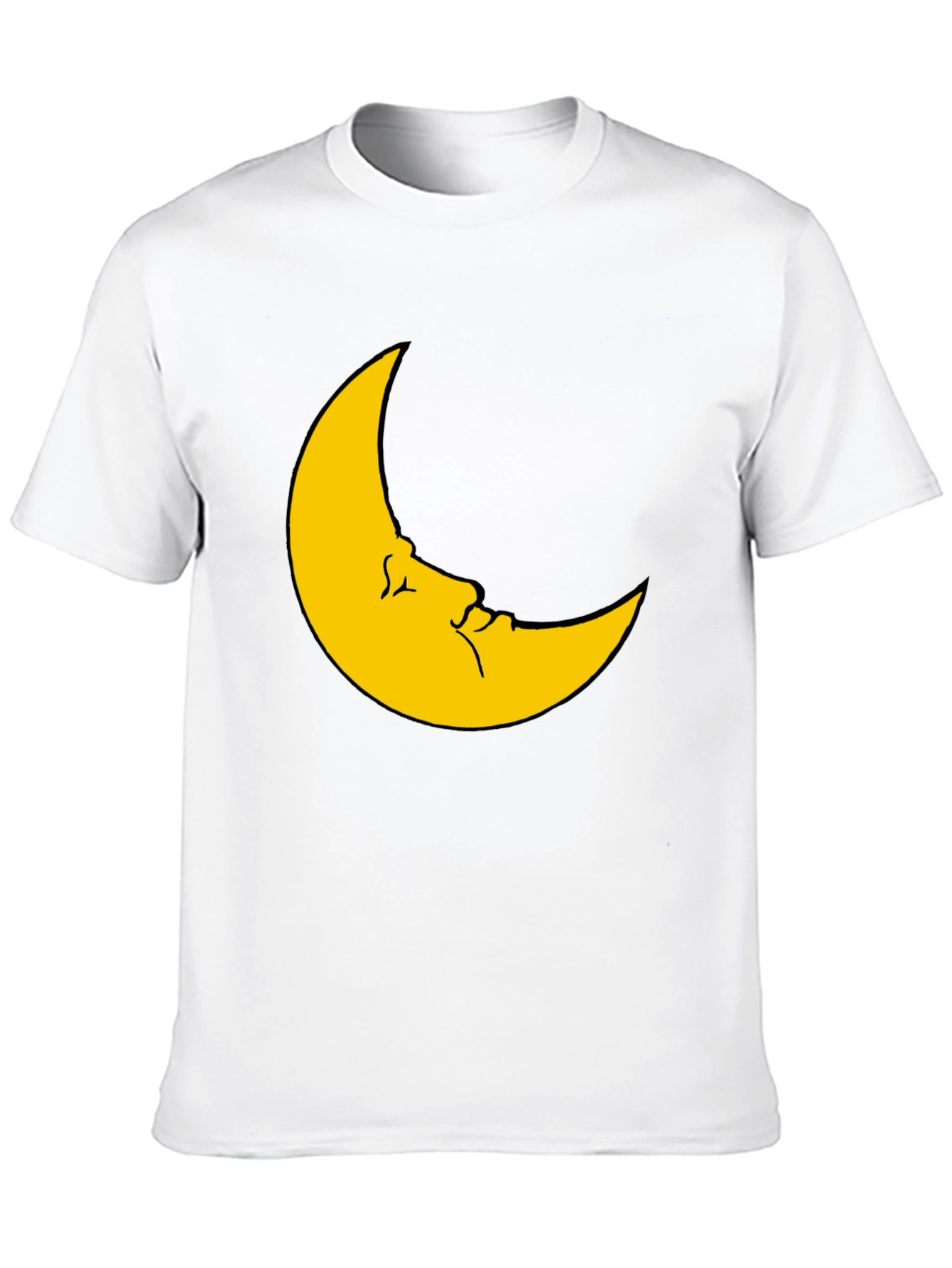 Black Moon Face Graphic Tee - Soft Black T-Shirt view 10