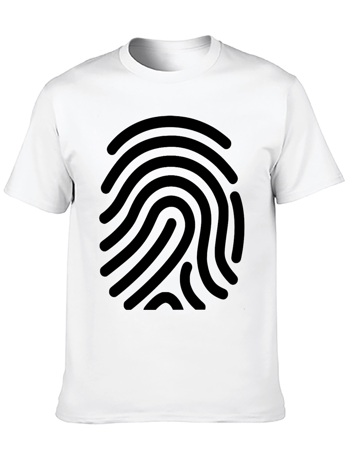 Black Fingerprint Graphic Tee - Black Cotton Casual Shirt view 10