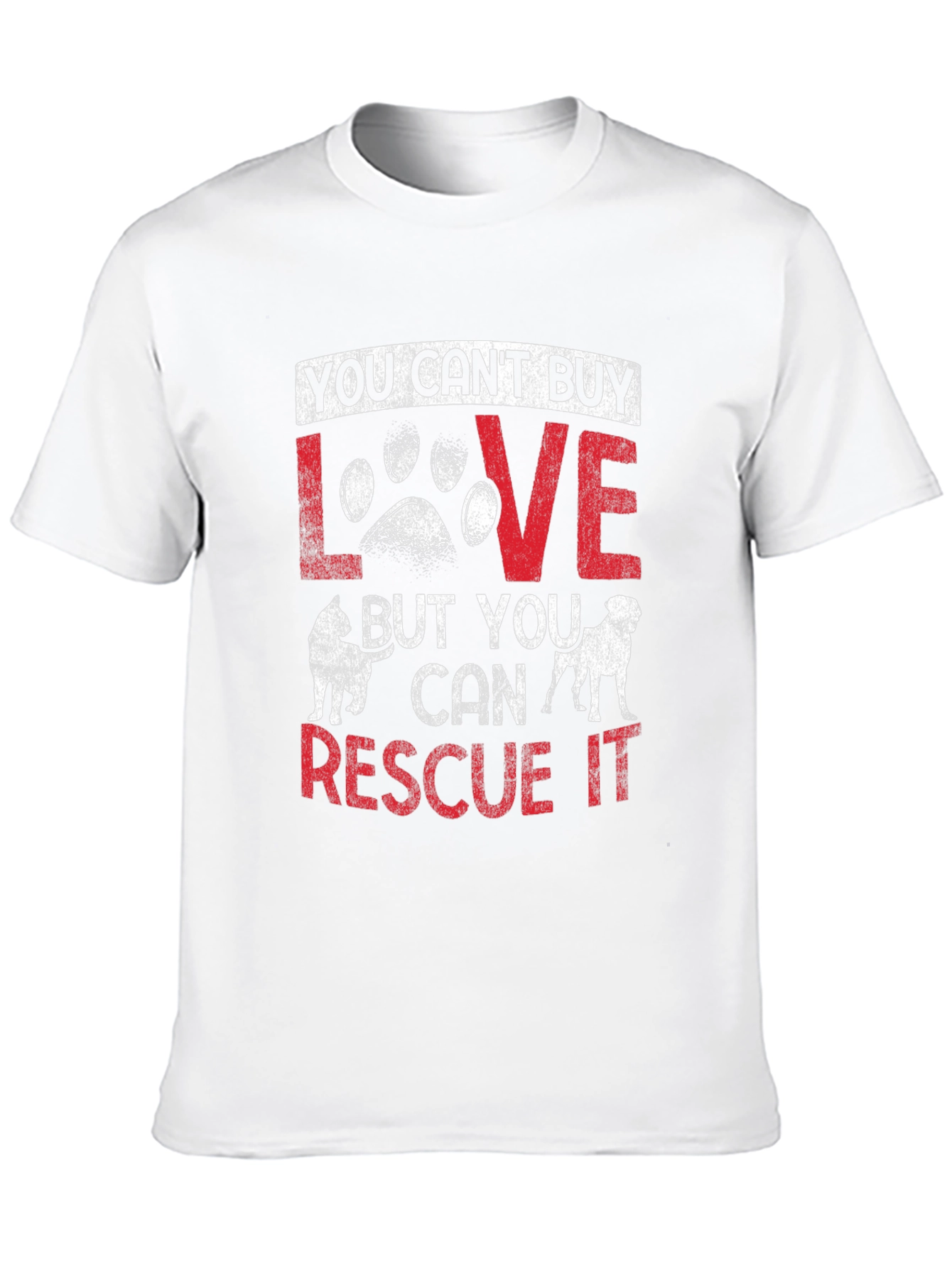 Black Rescue Dog Lover T-Shirt - "You Can't Buy Love, Rescue It" view 10