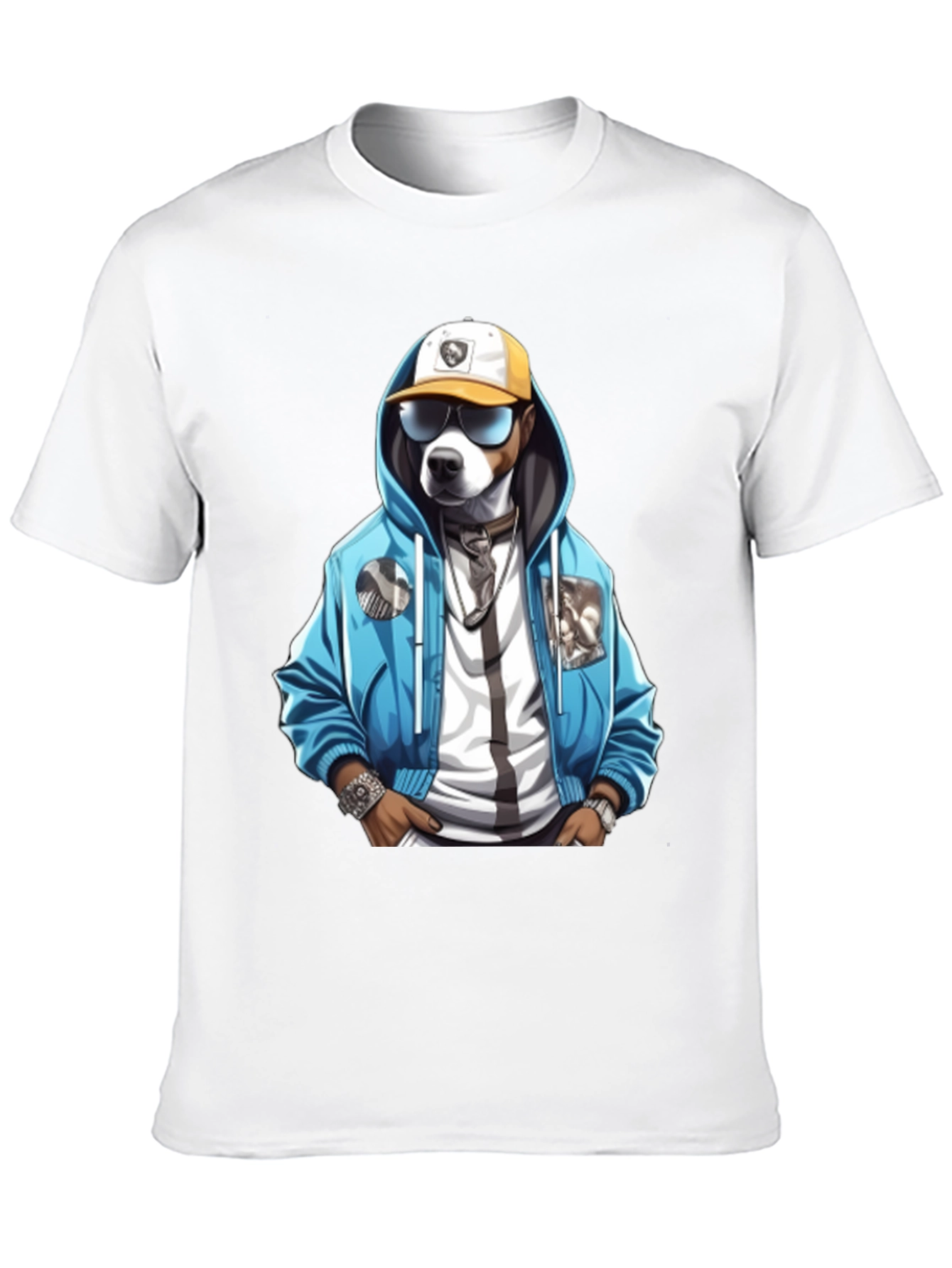 Black Dog in Hoodie Graphic Tee - Cool Streetwear Style view 10