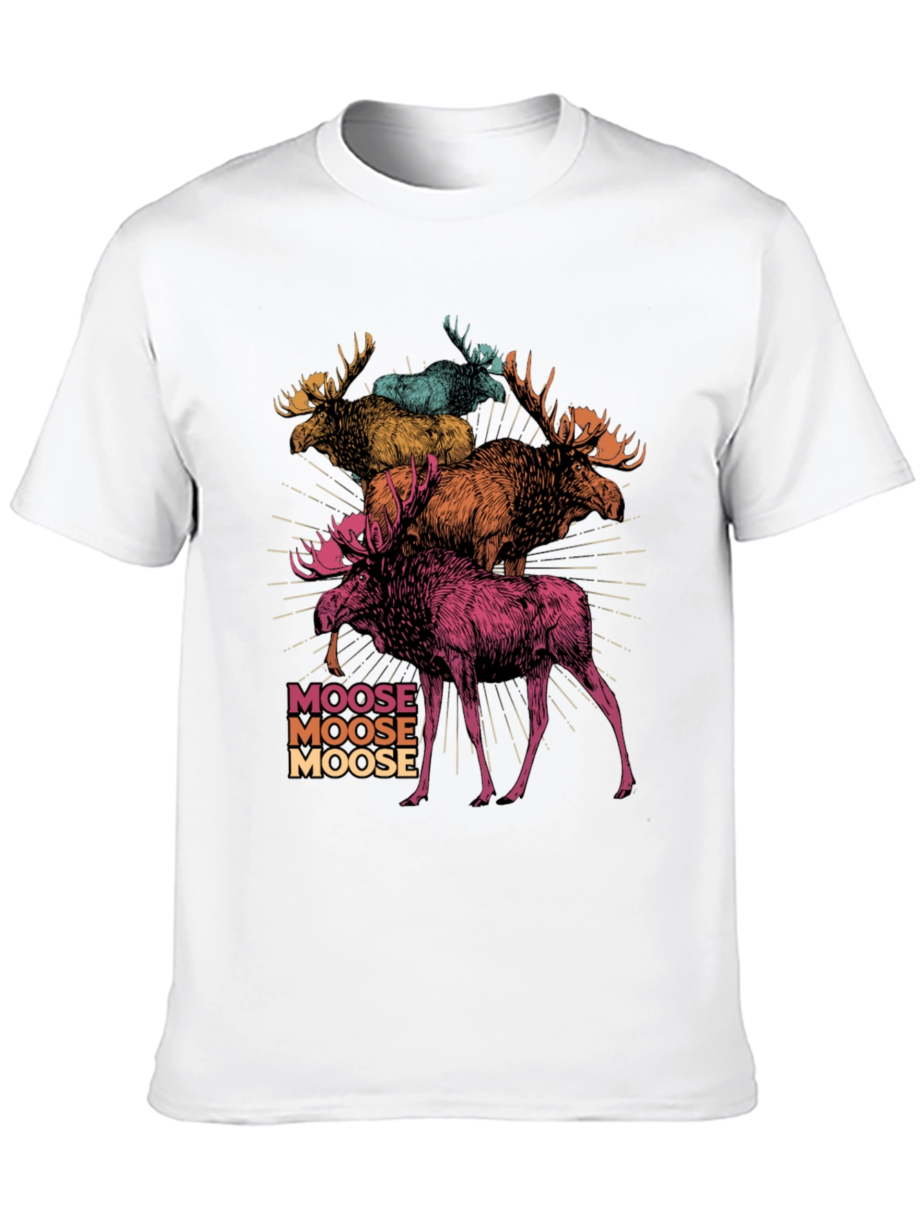Black Moose Stack Graphic T-Shirt - Cool Colorful Design view 10