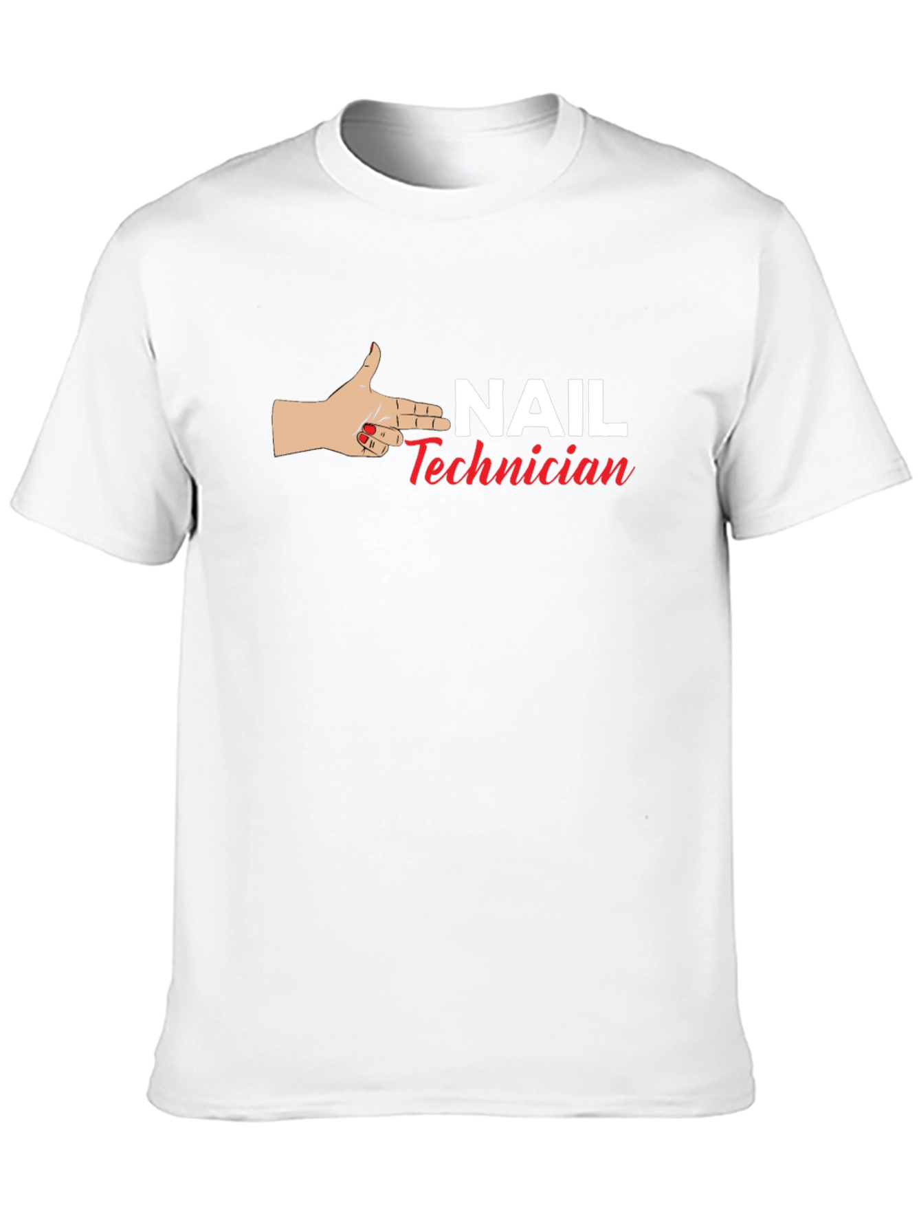 Black Nail Technician T-Shirt - Hand Gun Design view 10