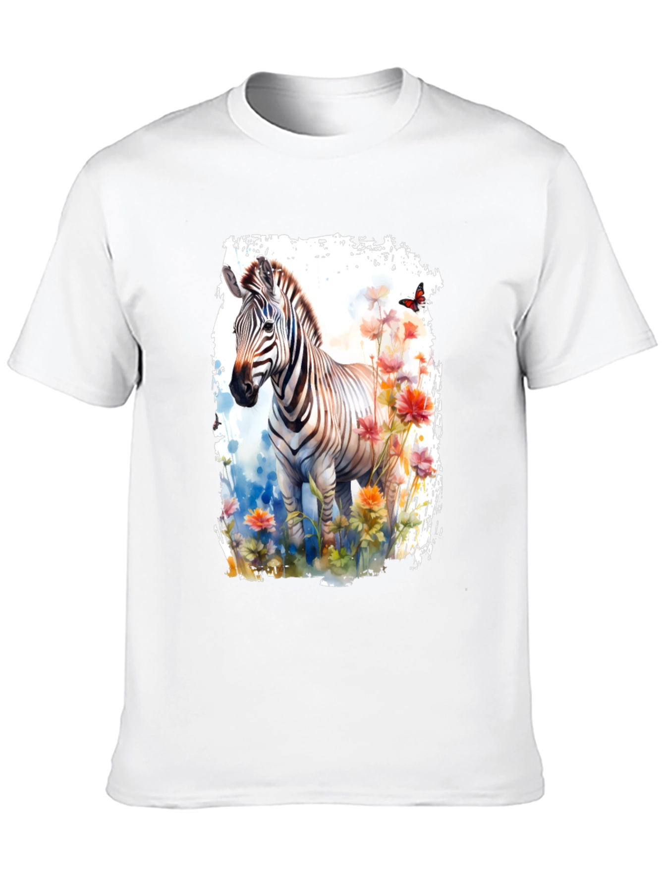 Black Zebra & Floral Graphic Black T-Shirt view 10
