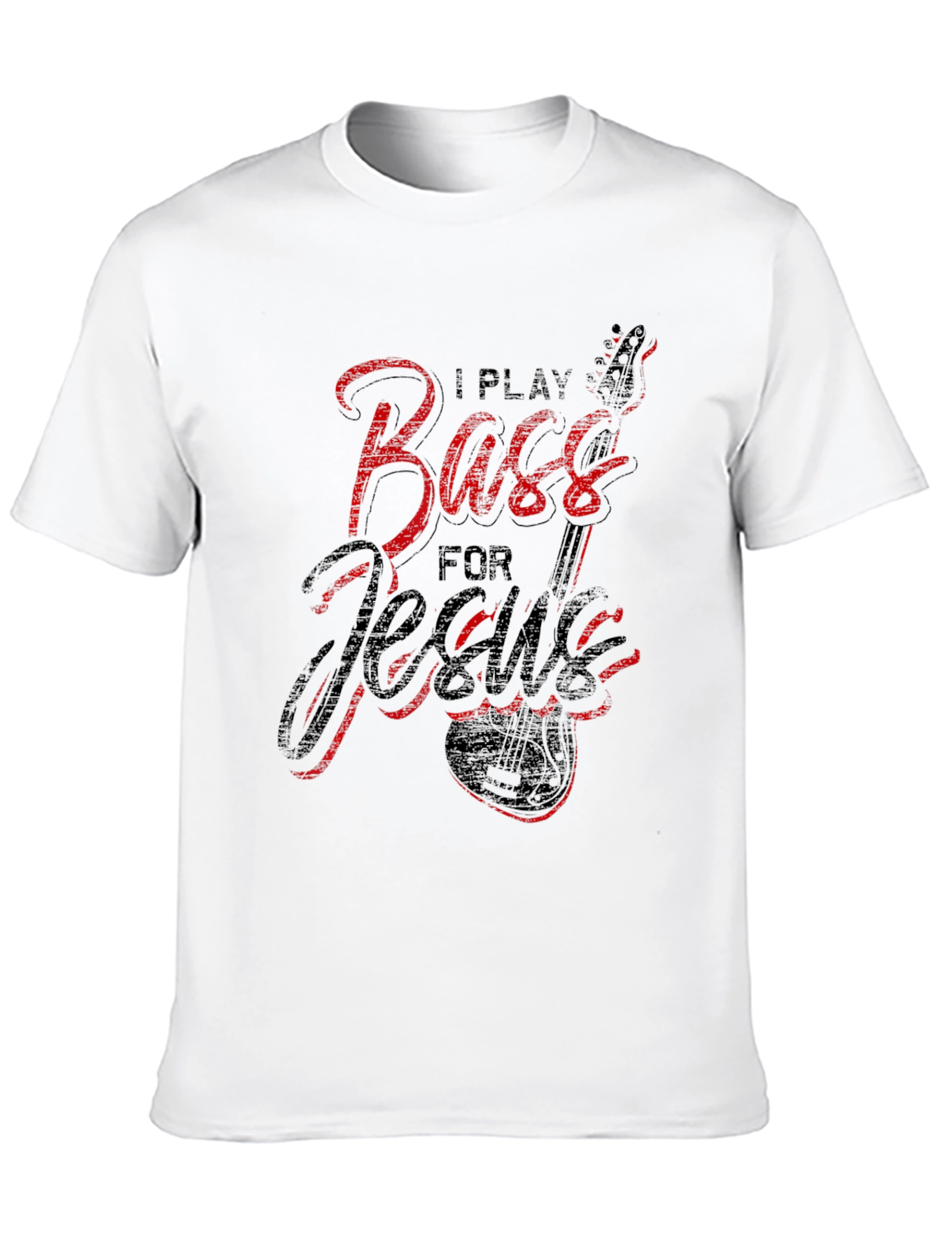 Black I Play Bass for Jesus Black T-Shirt view 10