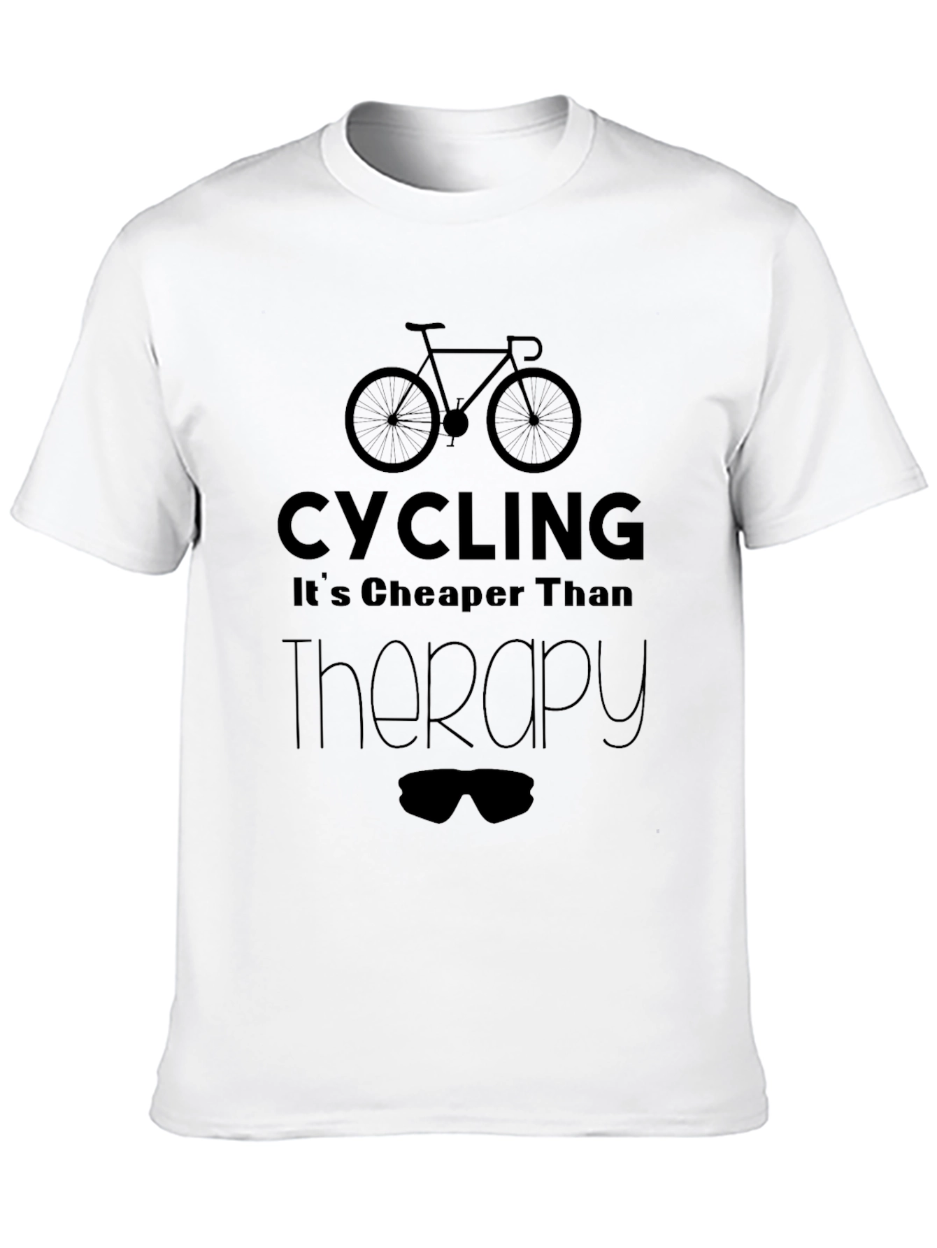 Black Cycling Cheaper Than Therapy T-Shirt view 10